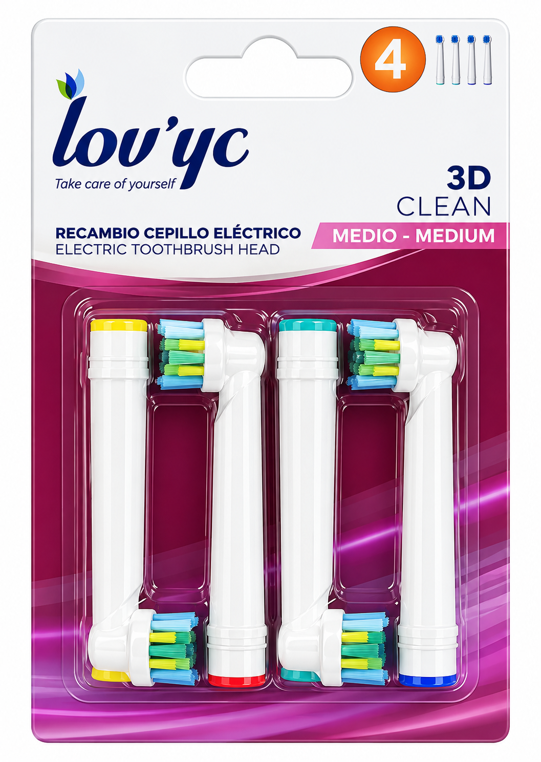 Lovyc Clean Elektirikli Diş Fırçası Yedeği 4 Lü
