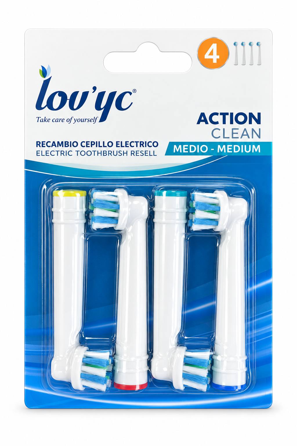 Lovyc Action Elektirikli Diş Fırçası Yedeği 4 Lü