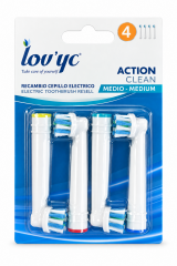 Lovyc Action Elektirikli Diş Fırçası Yedeği 4 Lü