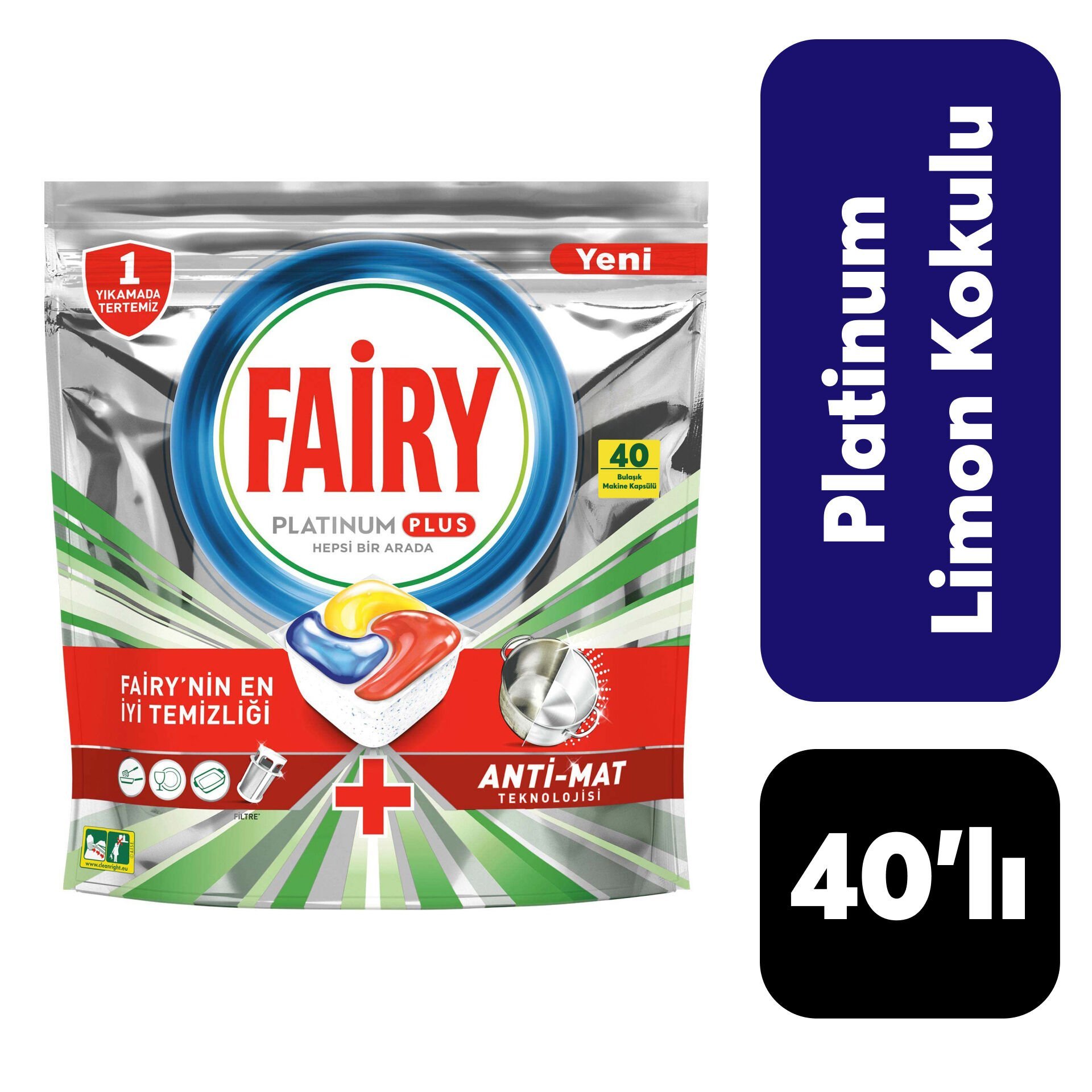 .....Fairy Platinum Plus 40'lı Limon Kokulu