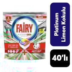 Bulaşık Tableti Fairy Platinum Plus 40'lı Limon Kokulu