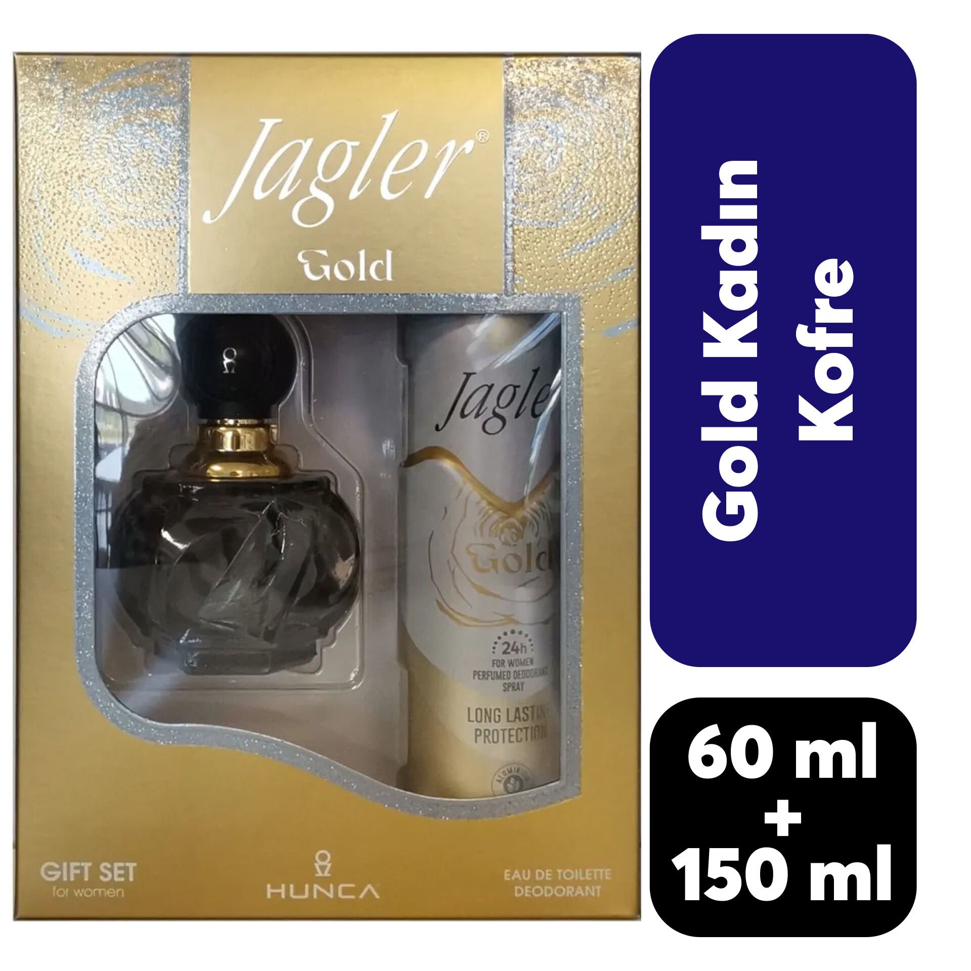 Kofre Kadın Jagler Parfüm 60 ml + Deodorant 150 ml Gold