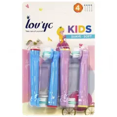 Lovyc Kids Elektirikli Diş Fırçası Yedeği 4 Lü