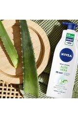 Nivea Aloe Vera Nemlendirici Losyon 400 ml, Ferahlatıcı,Hyaluron, Normal,Kuru Cilt