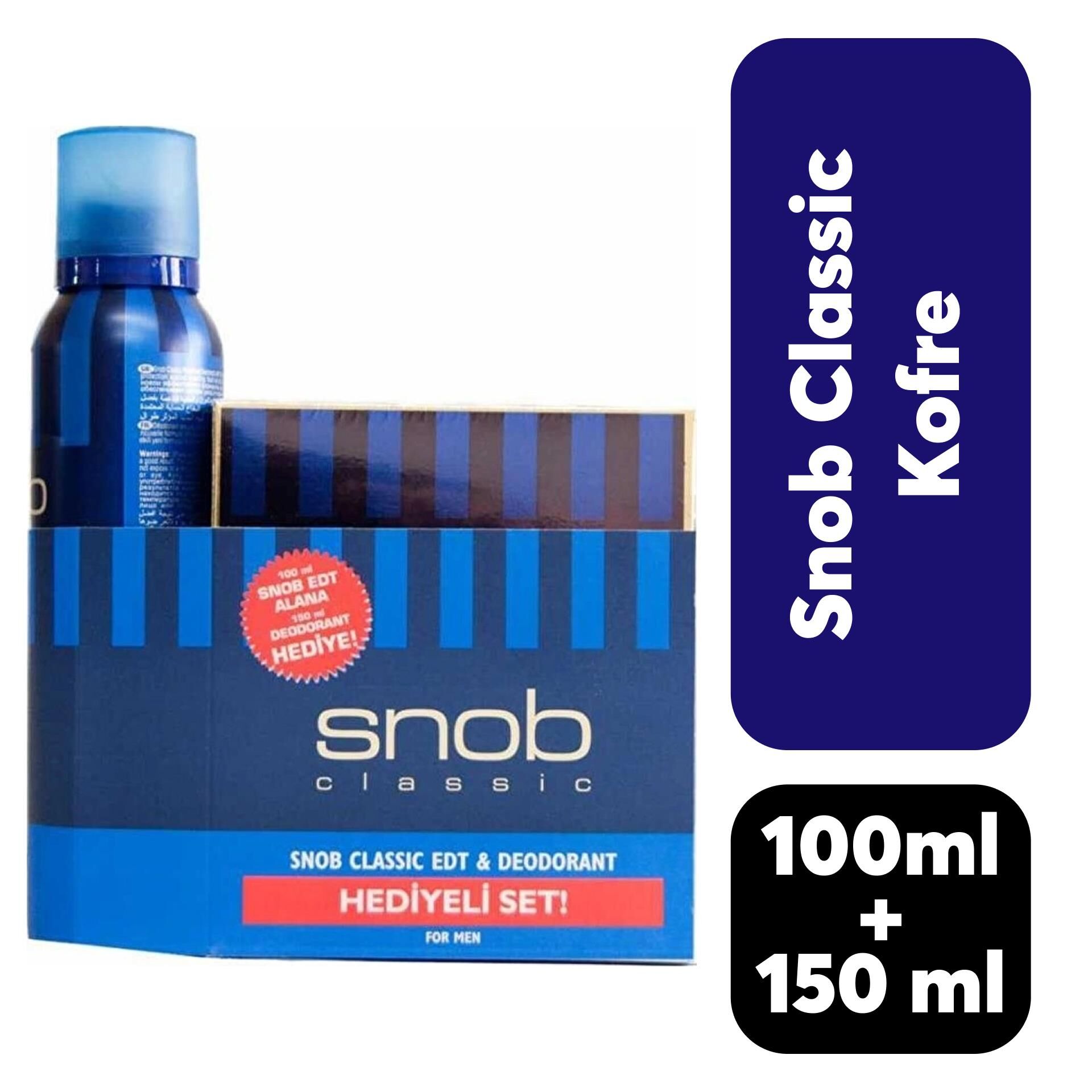 Set Snob Erkek Parfüm 100 ml + Deodorant 150 ml Classic