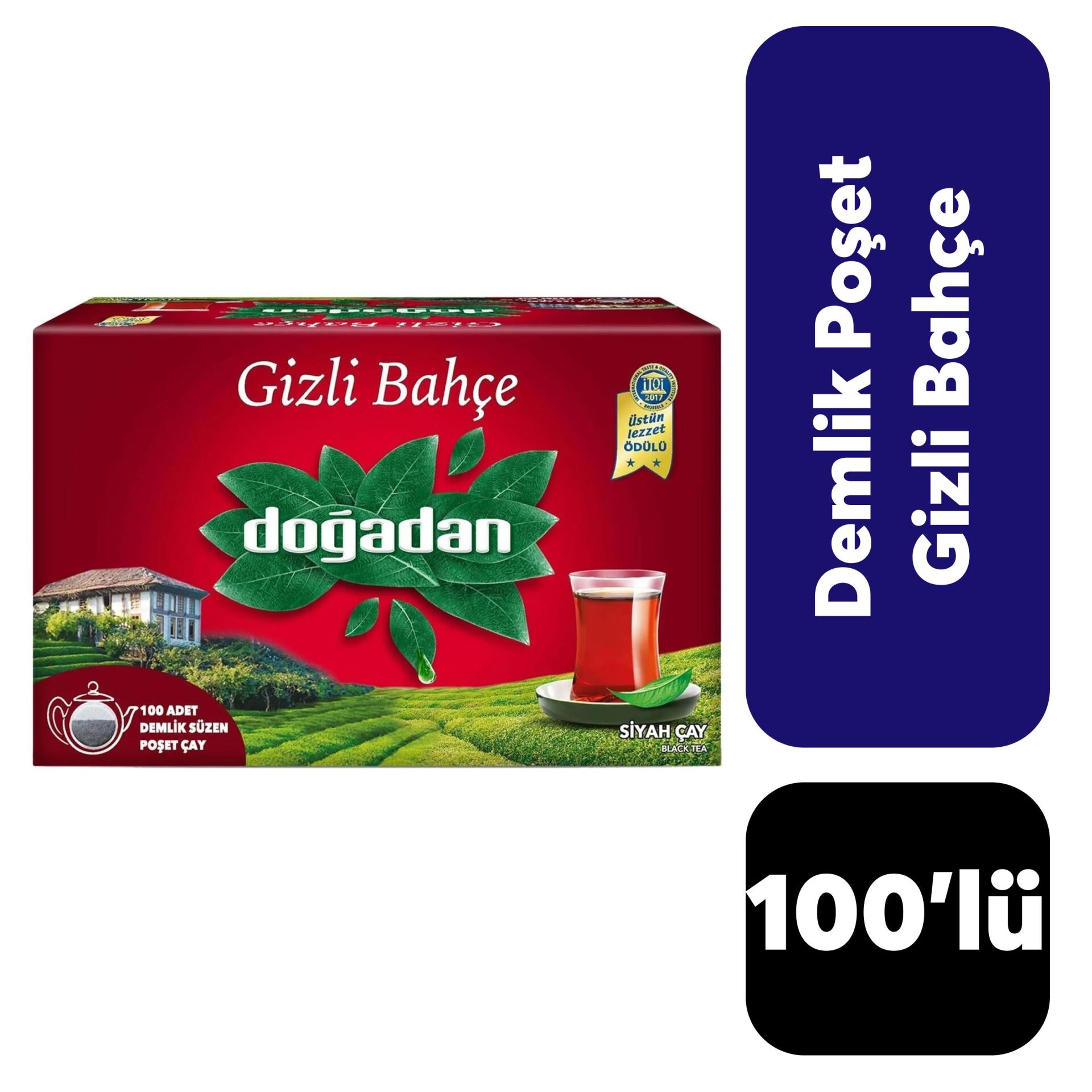 Doğadan Siyah Çay Gizli Bahçe 100'lü Demlik Poşet