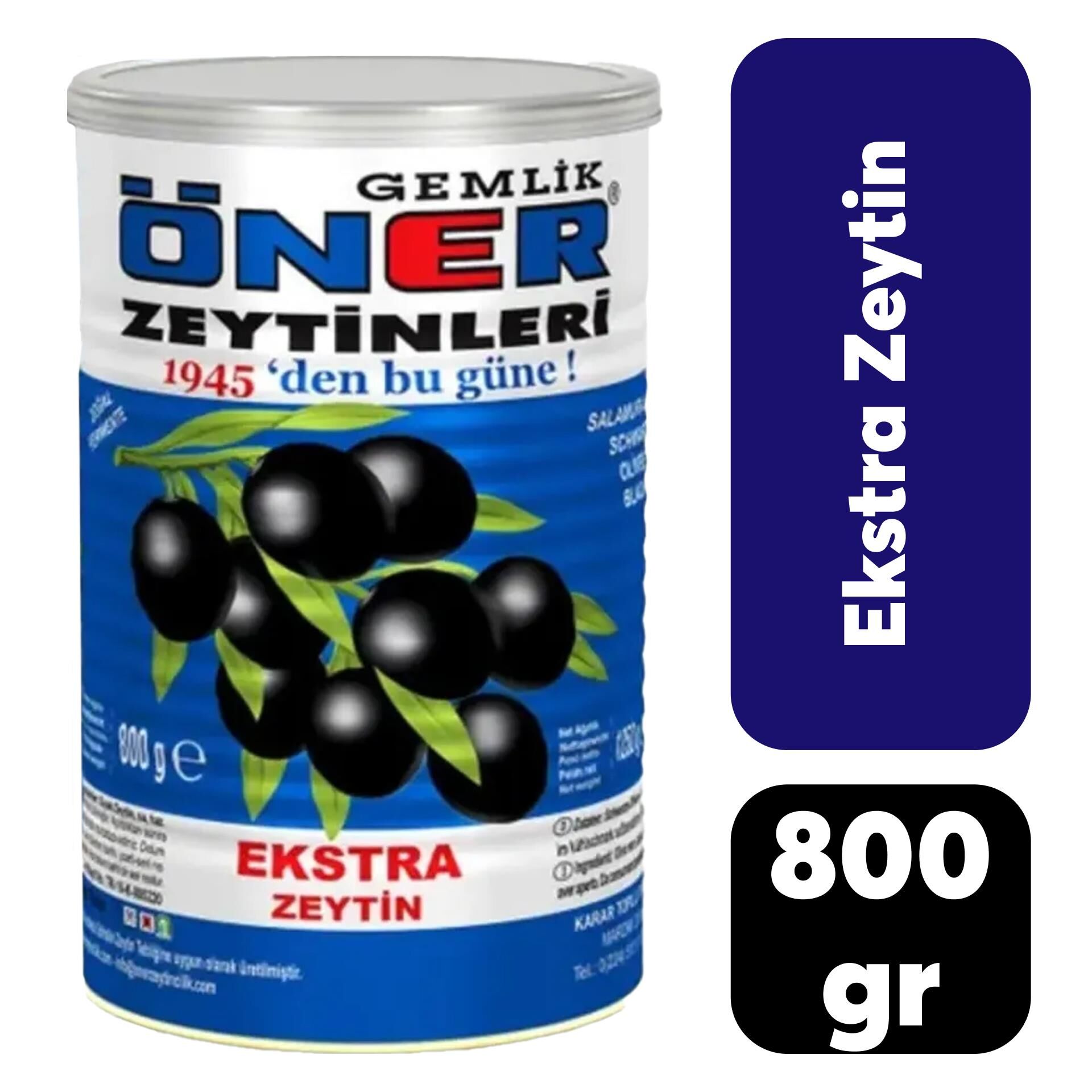 Gıda Öner Siyah Zeytin 800 gr Extra