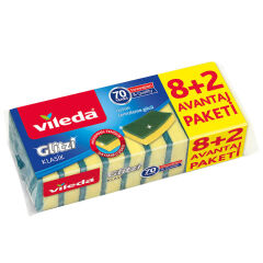 Sünger Düz Vileda 8+2'li Yeşil Antibakteriel