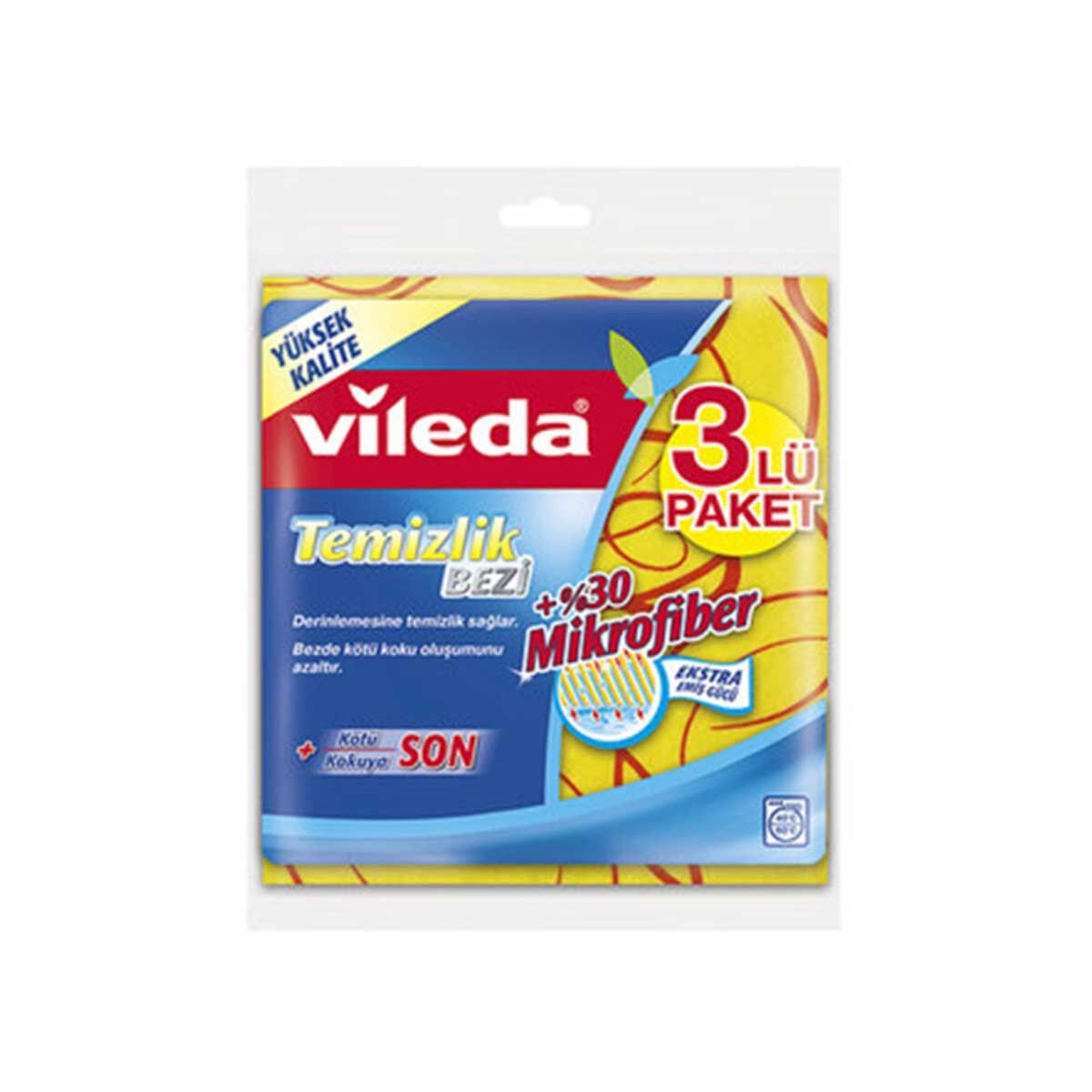 Temizlik Bezi Mikrofiber Vileda 3'lü Eko Paket