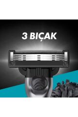 Gillette Yedek Başlık Mach3 Charcoal 4’lü