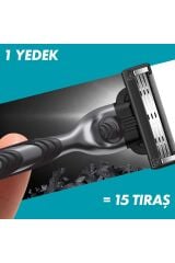 Yedek Gillette Başlık Mach3 Charcoal 2’li