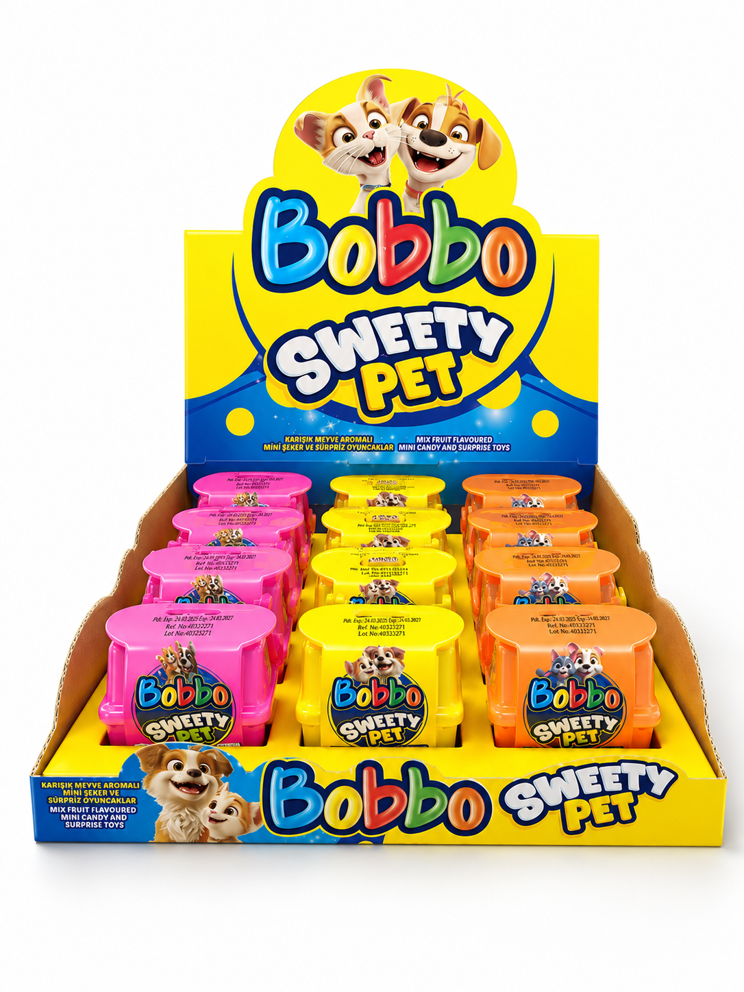 ..Bobbo Sweety Pet 12'li Karışık Meyve Aromalı Şeker