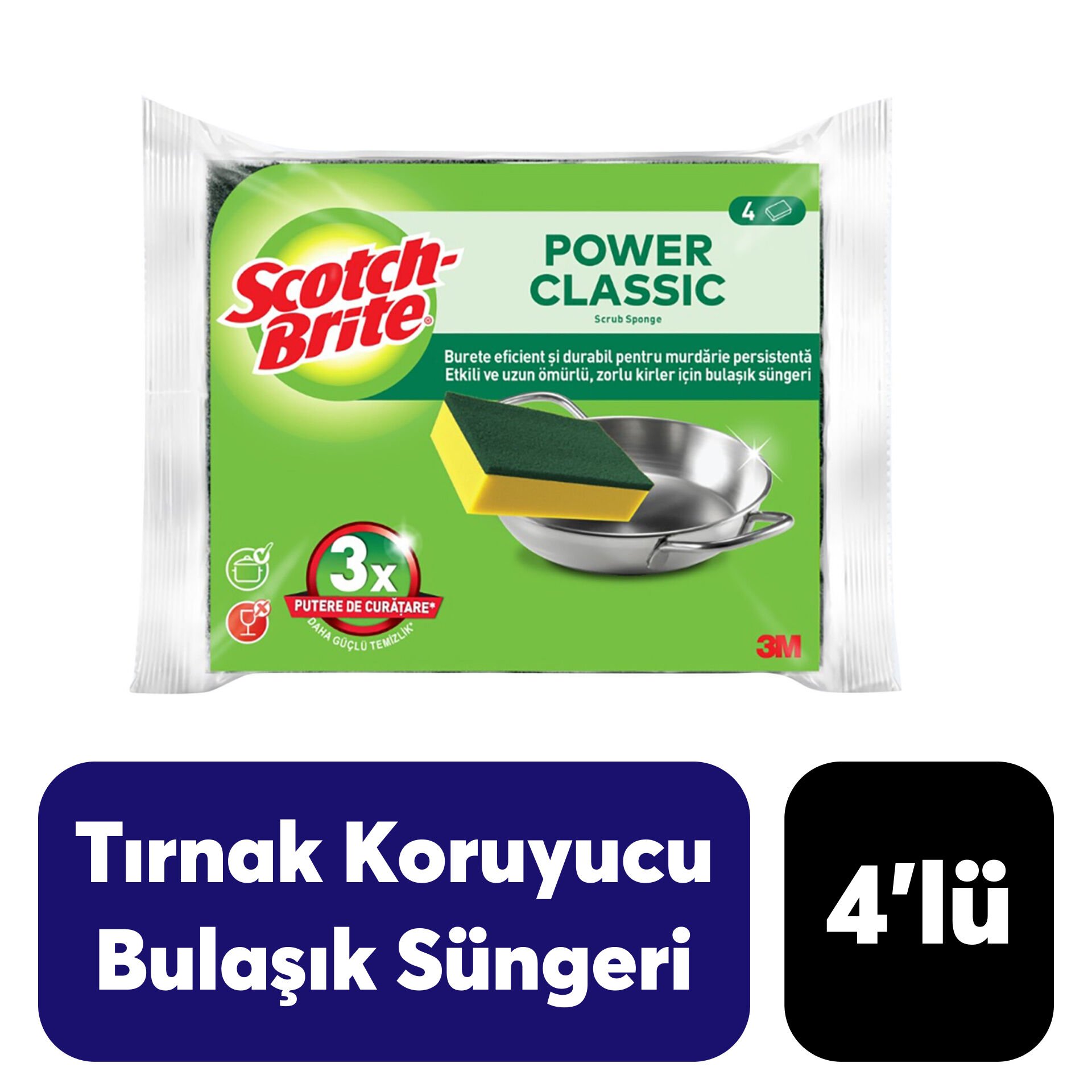 Scotch Brite .4'lü Sünger Power Classic