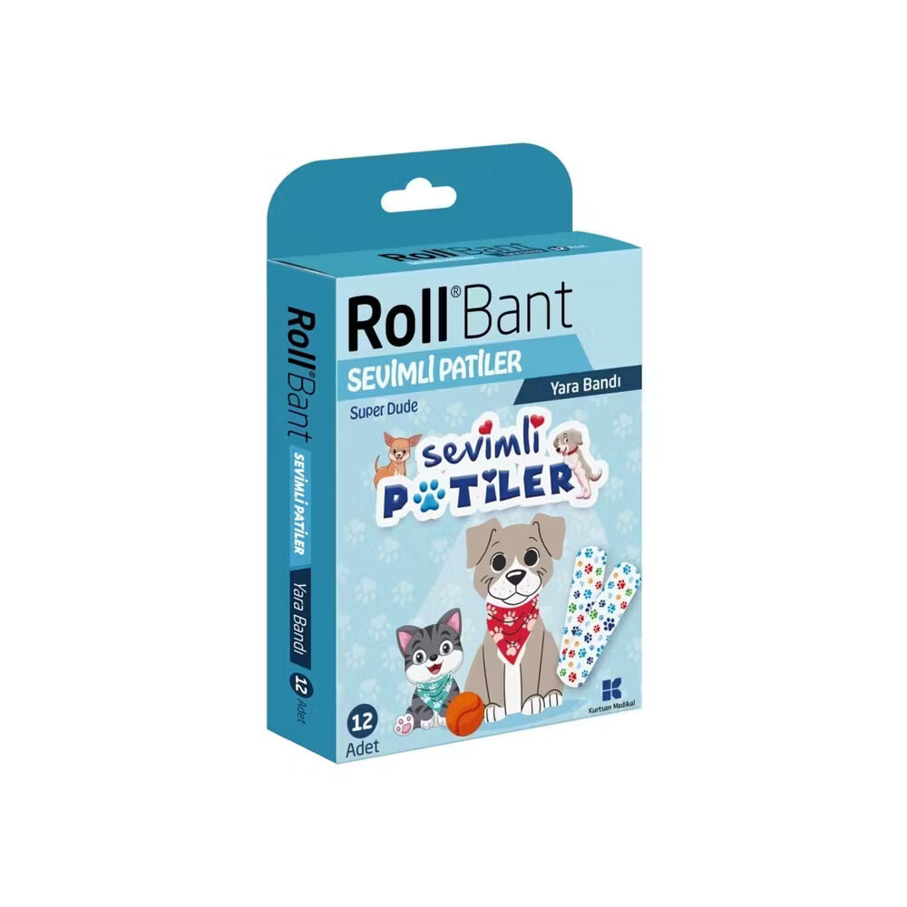 Roll Bant Yara Bandı Sevimli Patiler 12'li