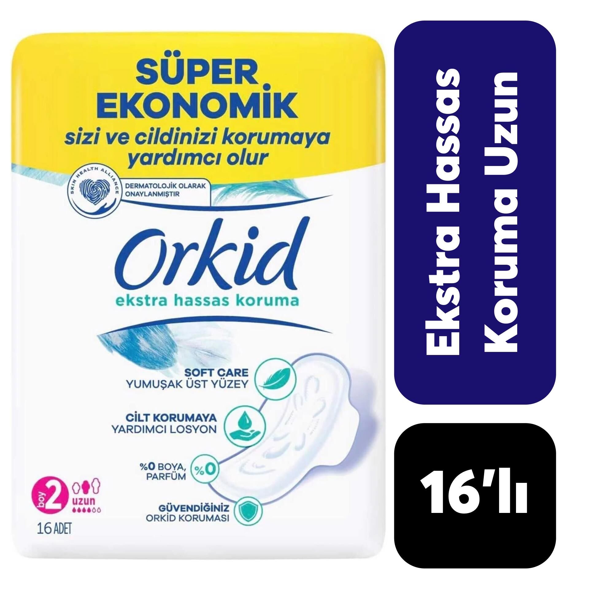 Orkid Ped Ultra 4’lü Ekstra Hassas Koruma Uzun 16’lı