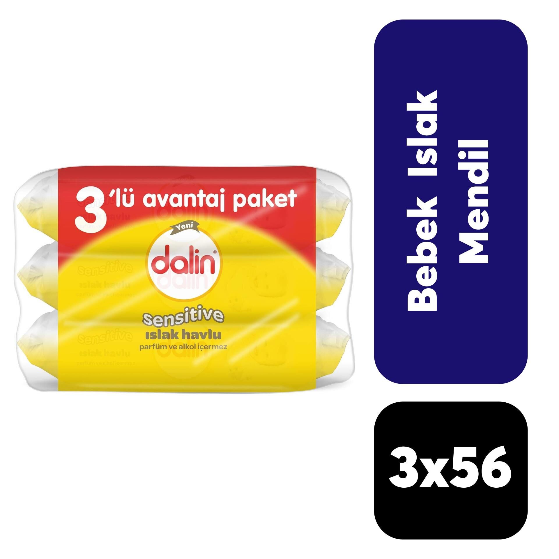 Islak Mendil Dalin Bebek 56 Yaprak 3'lü Paket