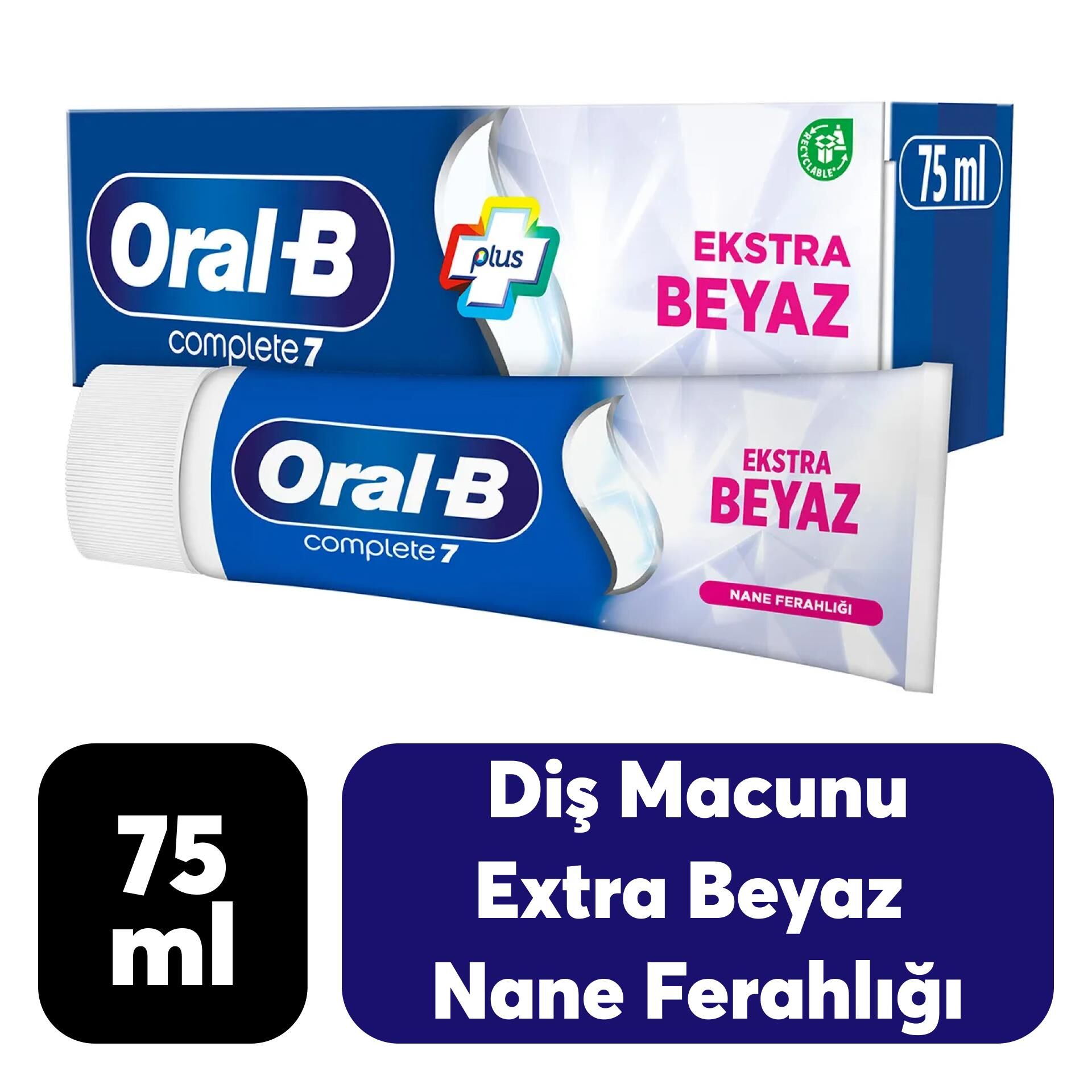 Diş Macunu Oral-B 75 ml Extra Beyaz Nane Ferahlığı