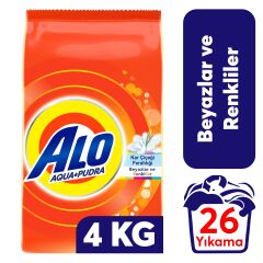 Alo 4 Kg Toz Çamaşır Deterjanı Aqua  Pudra Beyaz ve Renkiller İçin
