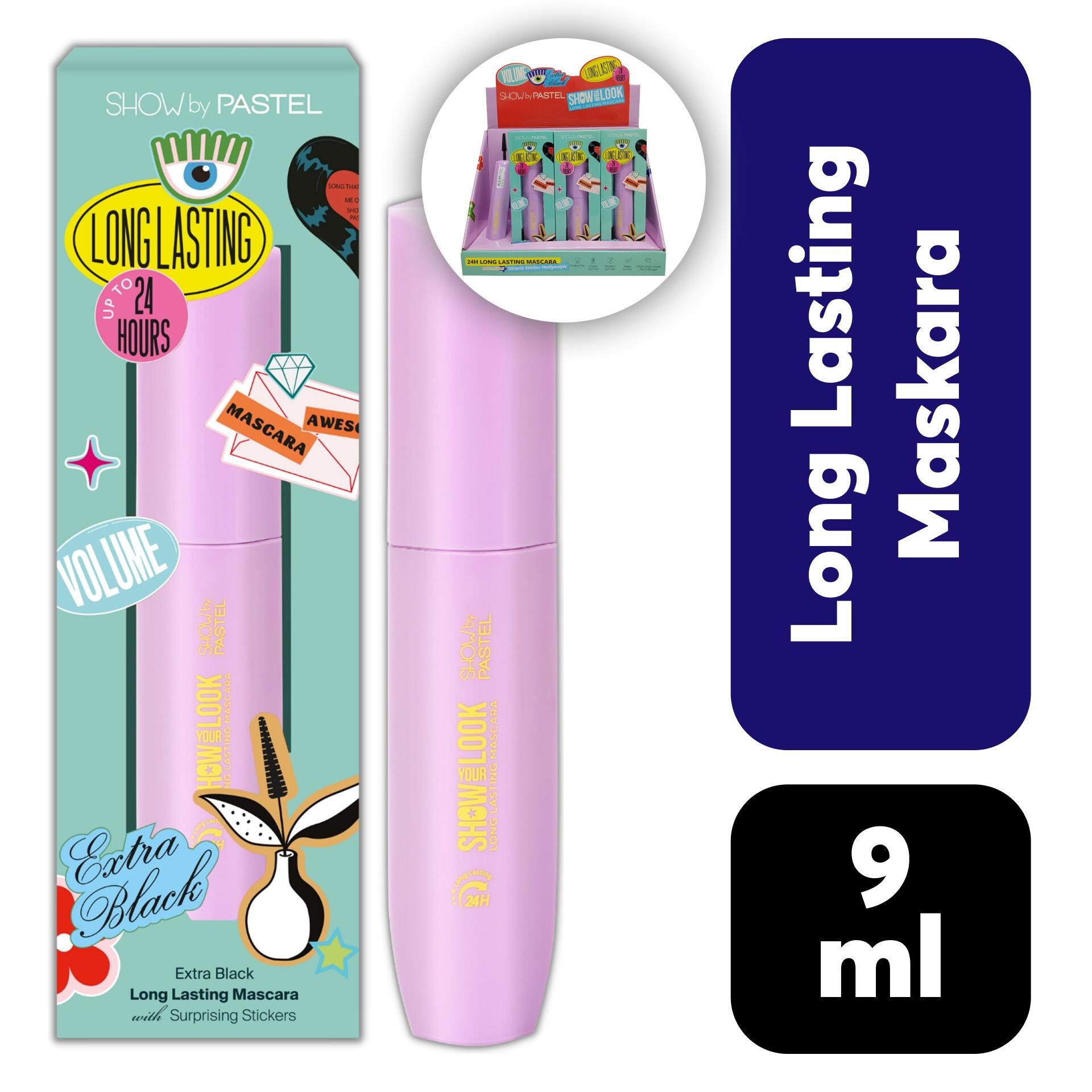 .Pastel Maskara .Long Lasting Volume SET