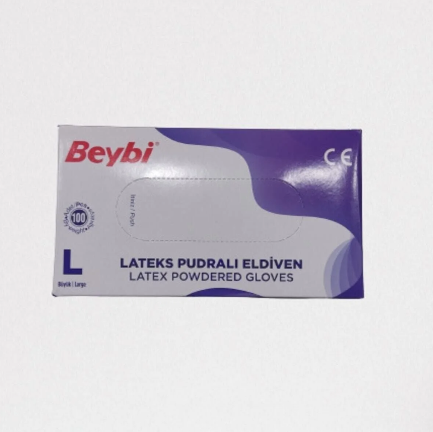 Beybi Latex Pudralı Eldiven L 100'lü