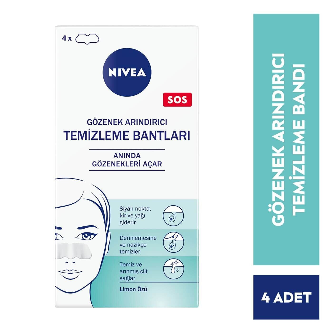 Nivea Siyah Nokta ve Gözenek Arındırıcı Burun Bandı 4 Adet