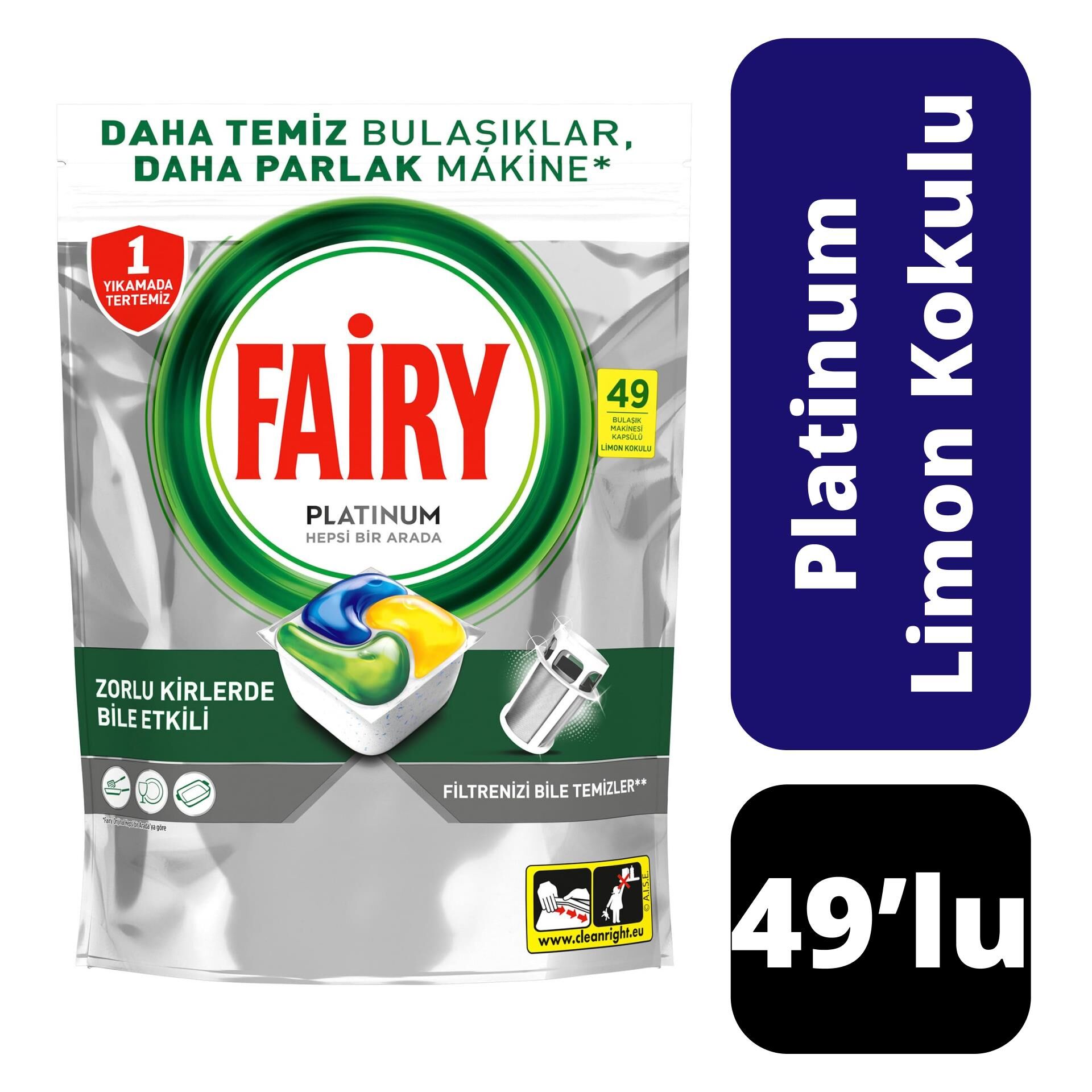 Bulaşık Tableti Fairy Platinum 49’lu