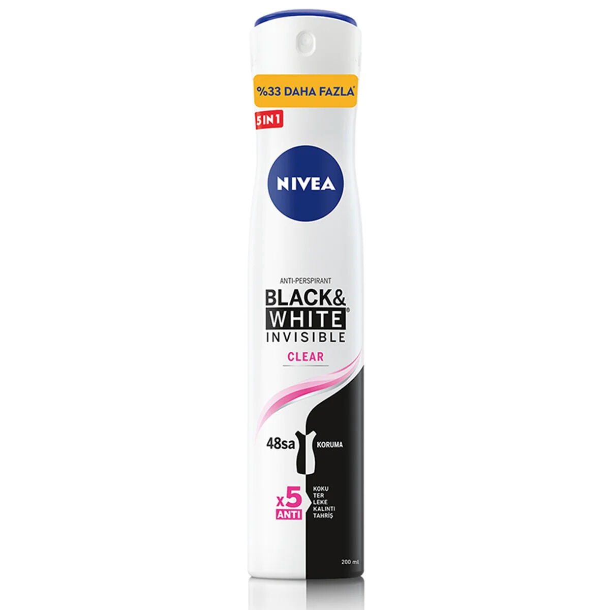 Nivea Kadın Sprey Deodorant Black&White Invisible Clear 200 ml