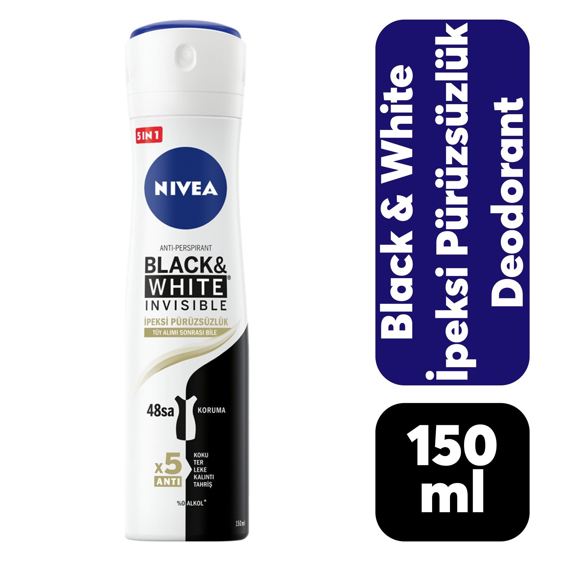 Nivea Deodorant Kadın 150 ml B&W İpeksi Pürüzsüzlük