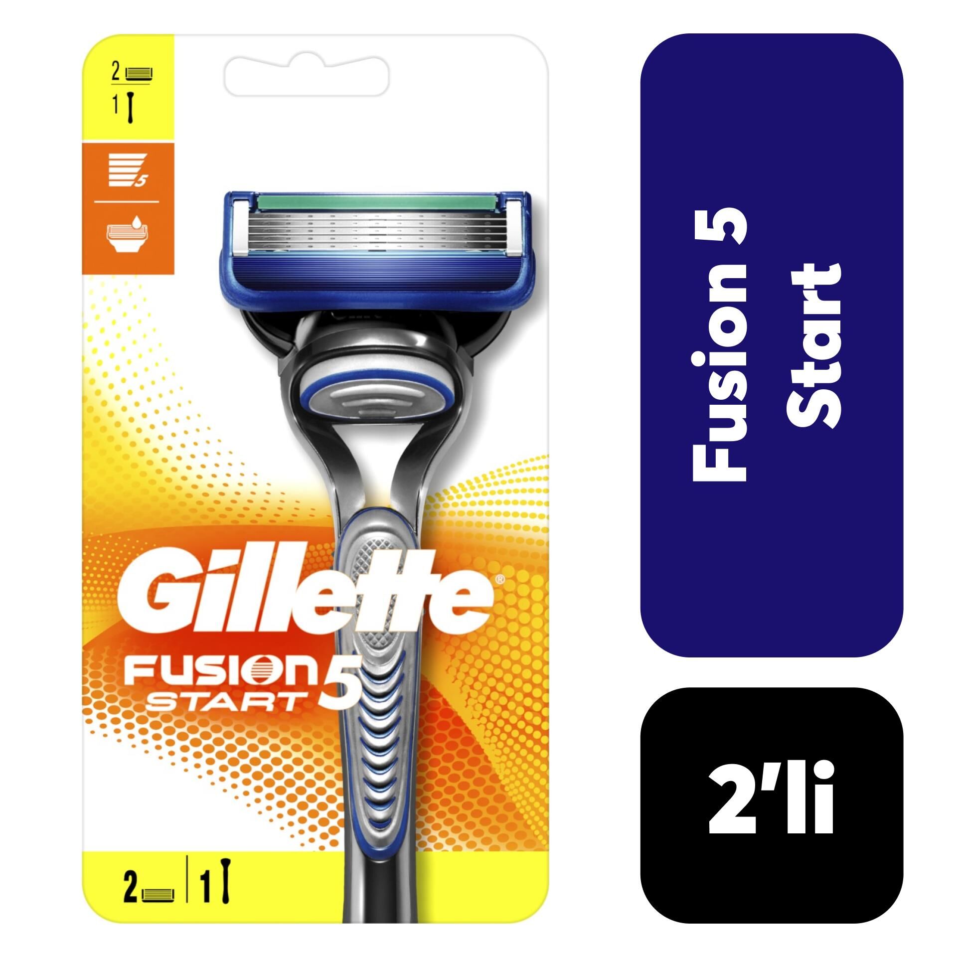 Gillette Fusion5 Makine + 2 Başlık Start