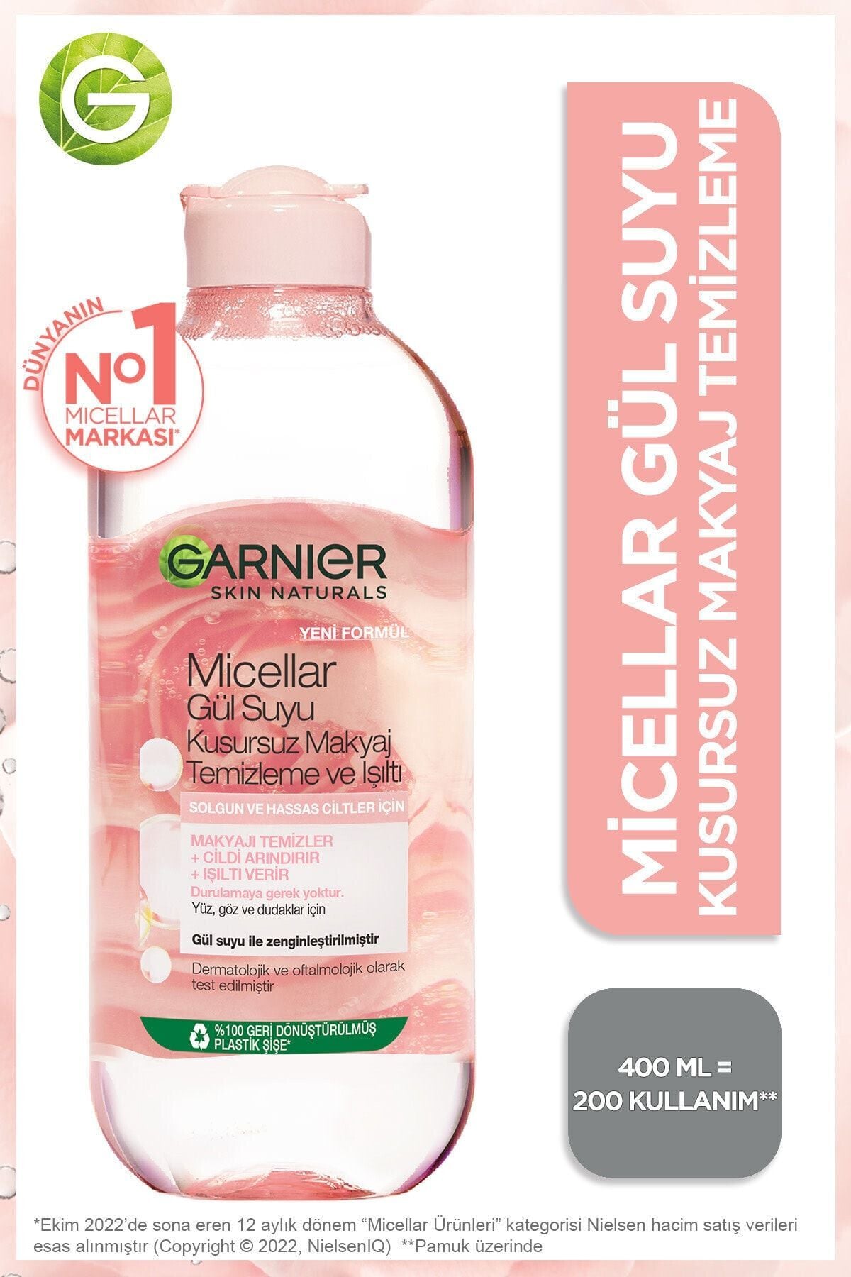 Garnier Makyaj Temizleme Jeli 400 ml Gül Suyu
