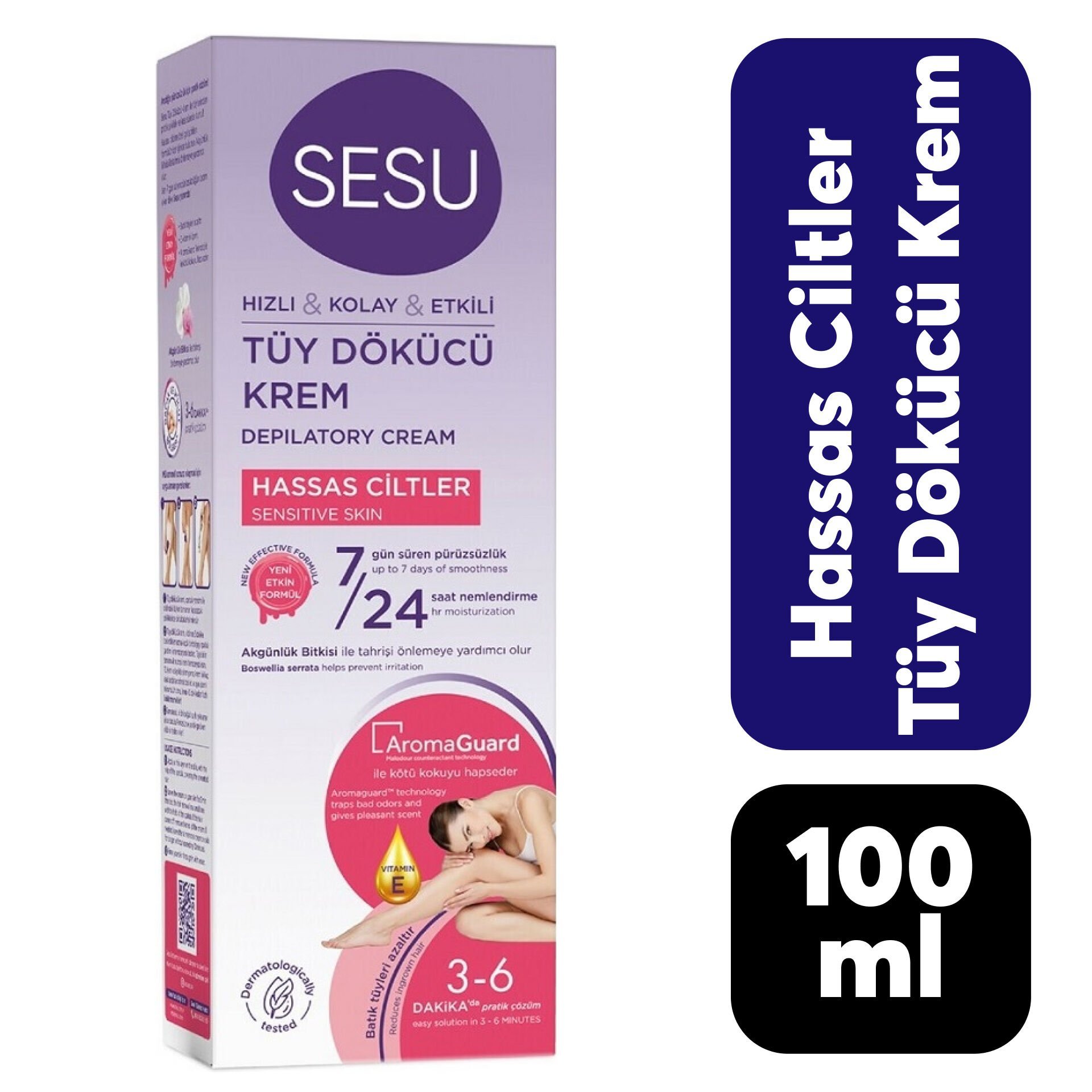 Sesu Tüy Dökücü Krem 100 ml Kadın Hassas Ciltler