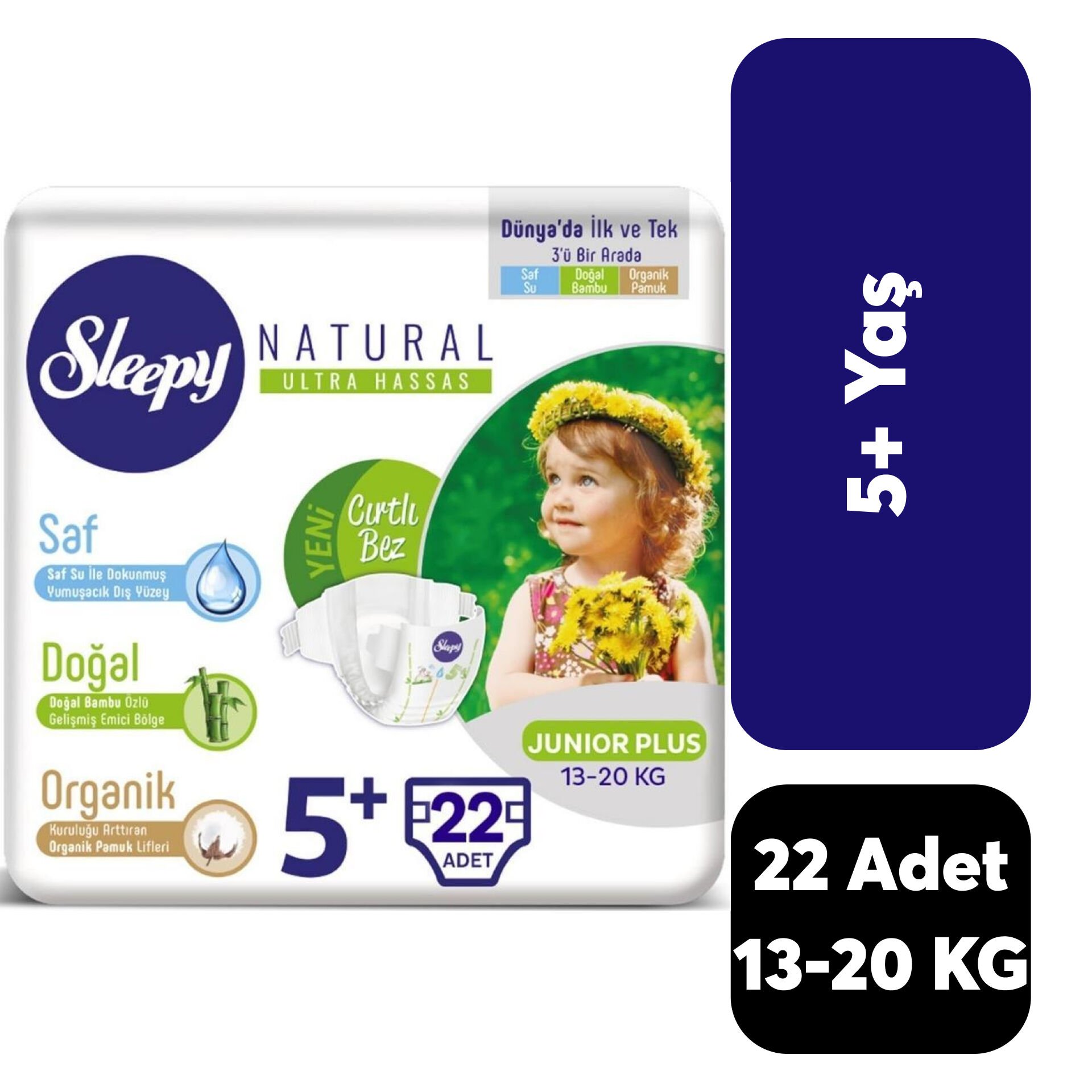 Bebek Bezi Sleepy Natural Bez 5+ 13-20 kg