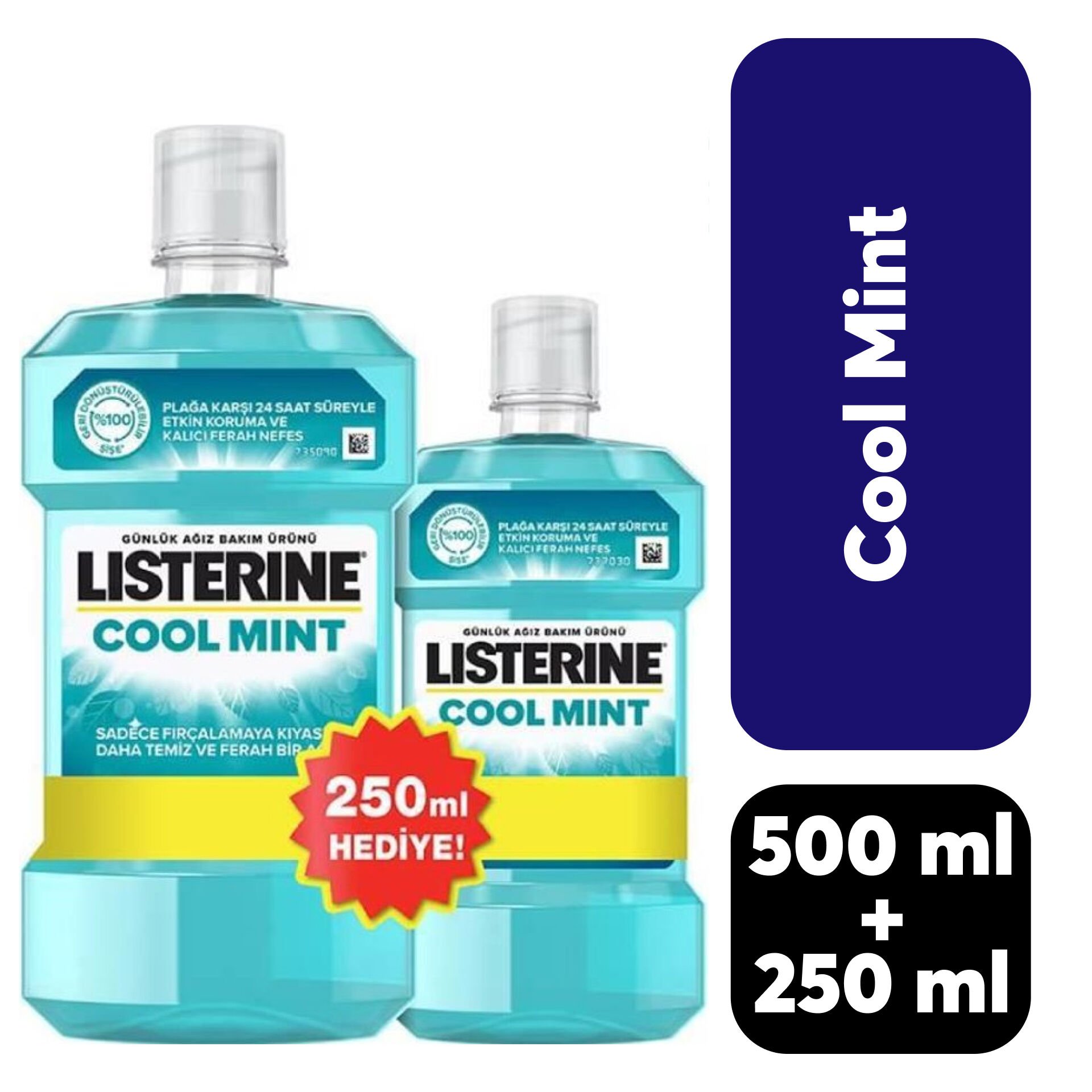 .Gargara Listerine Cool Mint 500 ml + 250 ml