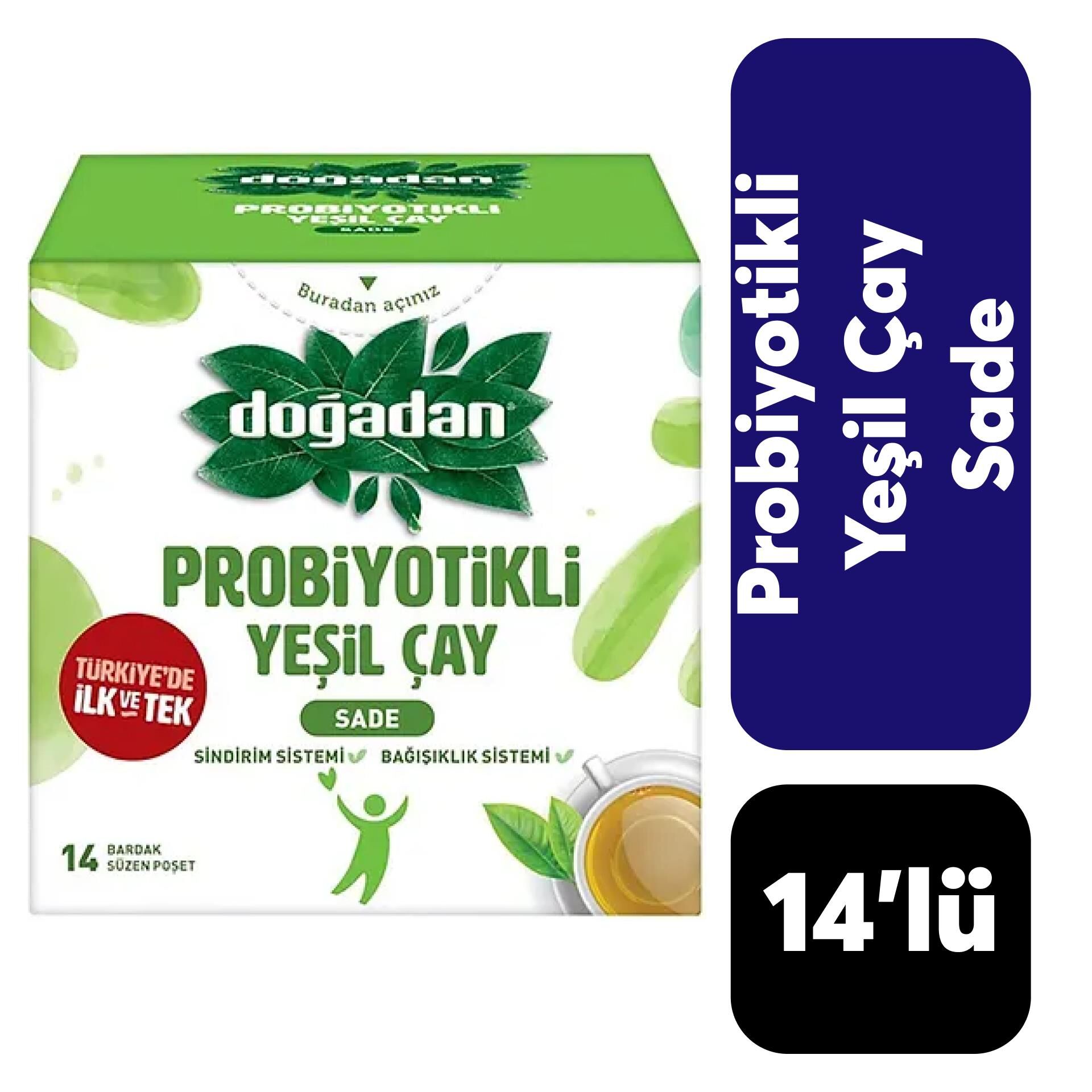 Doğadan .14'lü Probiyotikli Yeşil Çay Sade