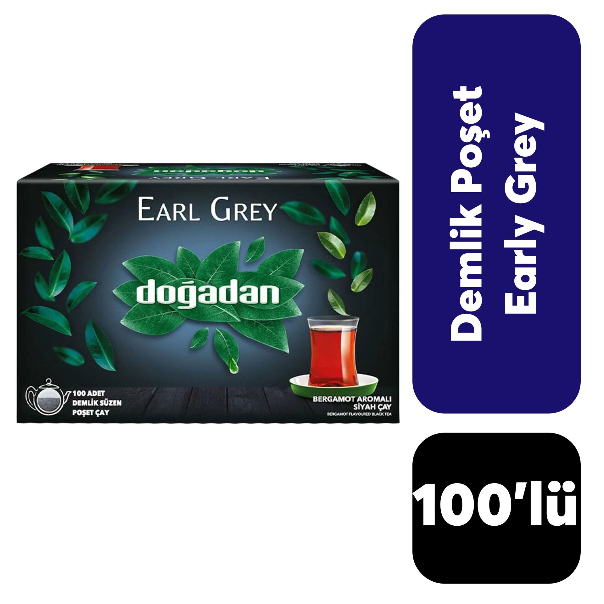 Doğadan Siyah Çay Earl Grey 100'lü Demlik Poşet