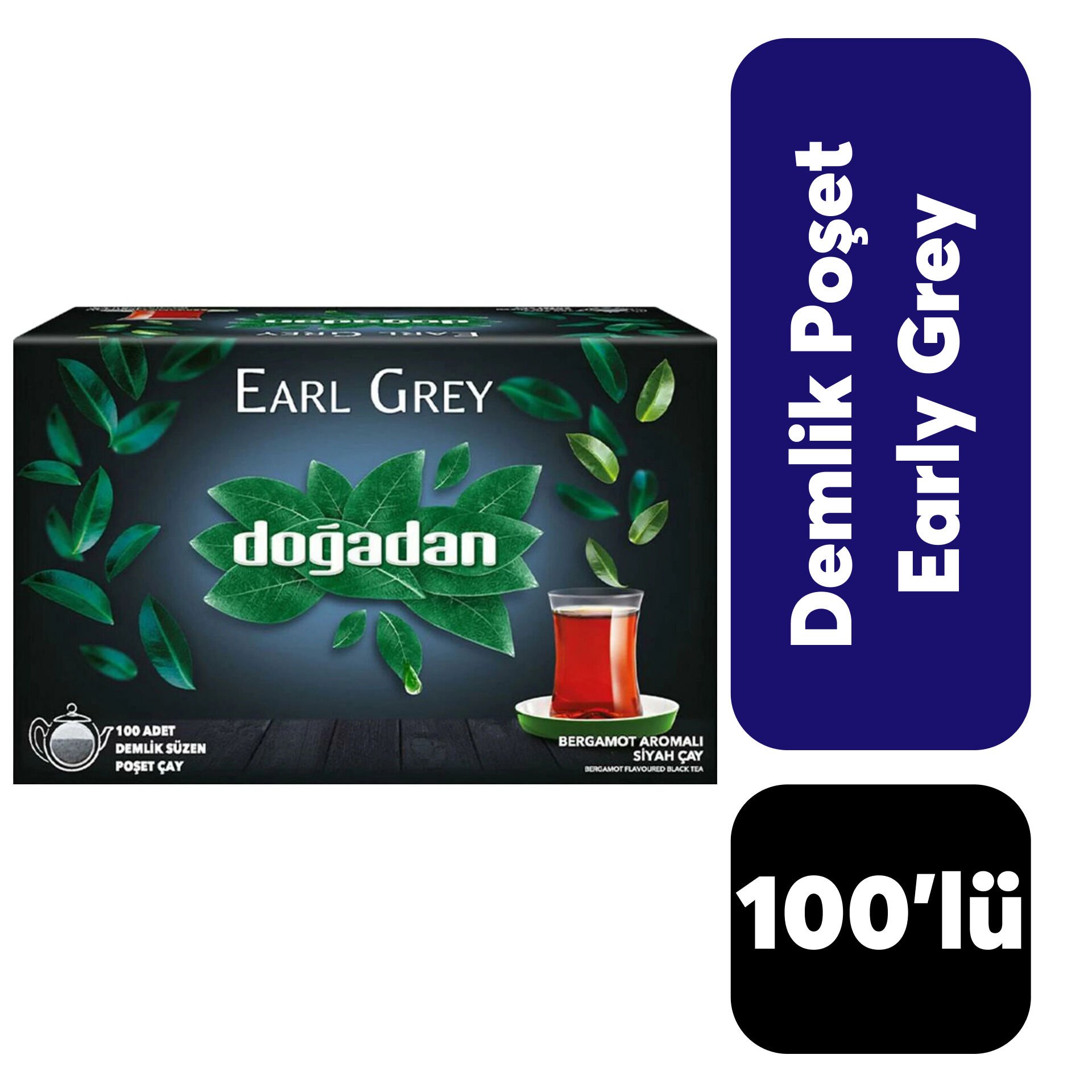 Doğadan Siyah Çay Earl Grey 100'lü Demlik Poşet