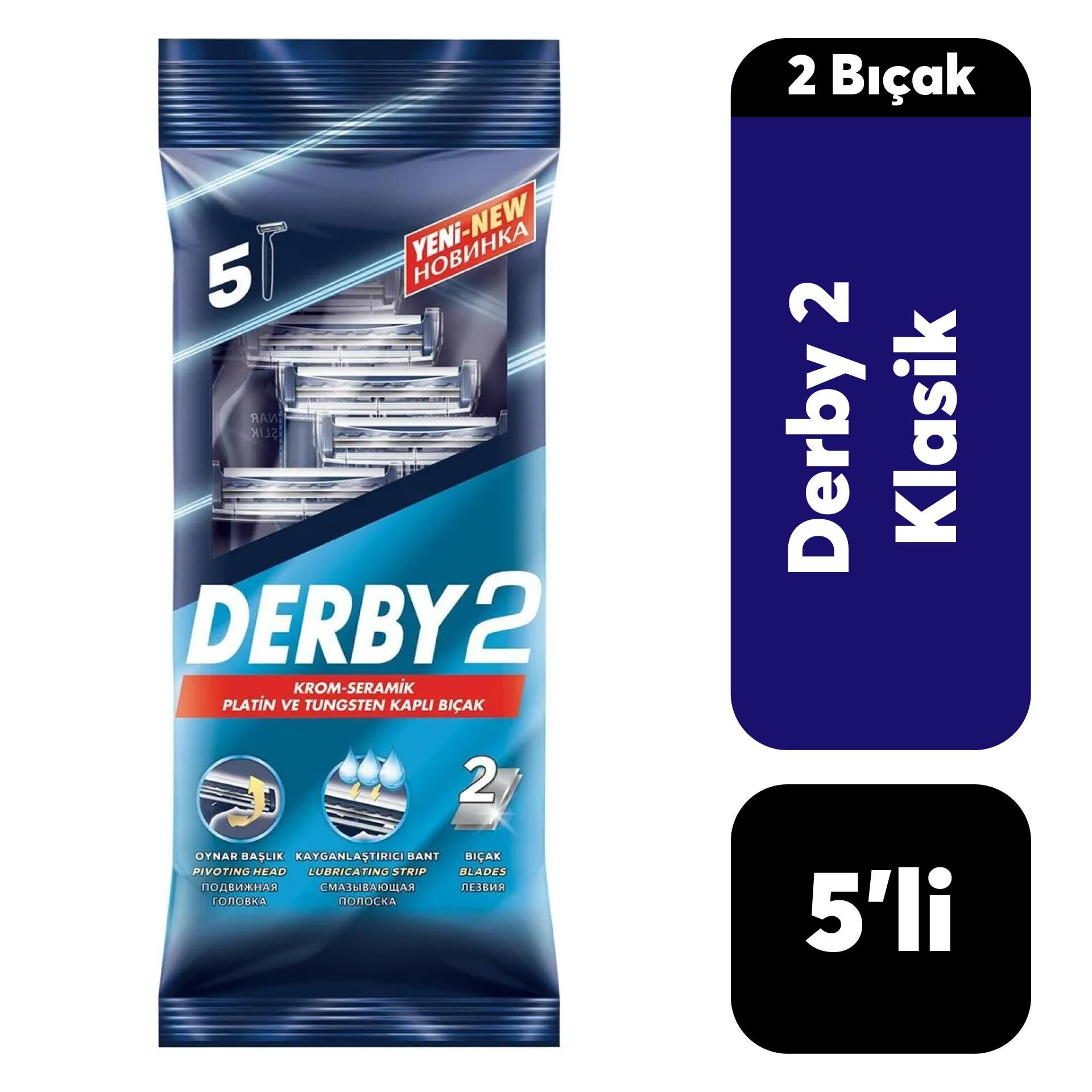 Poşet Derby Samurai 5'li Kulan-At 2 Bıçak Tıraş Bıçağı