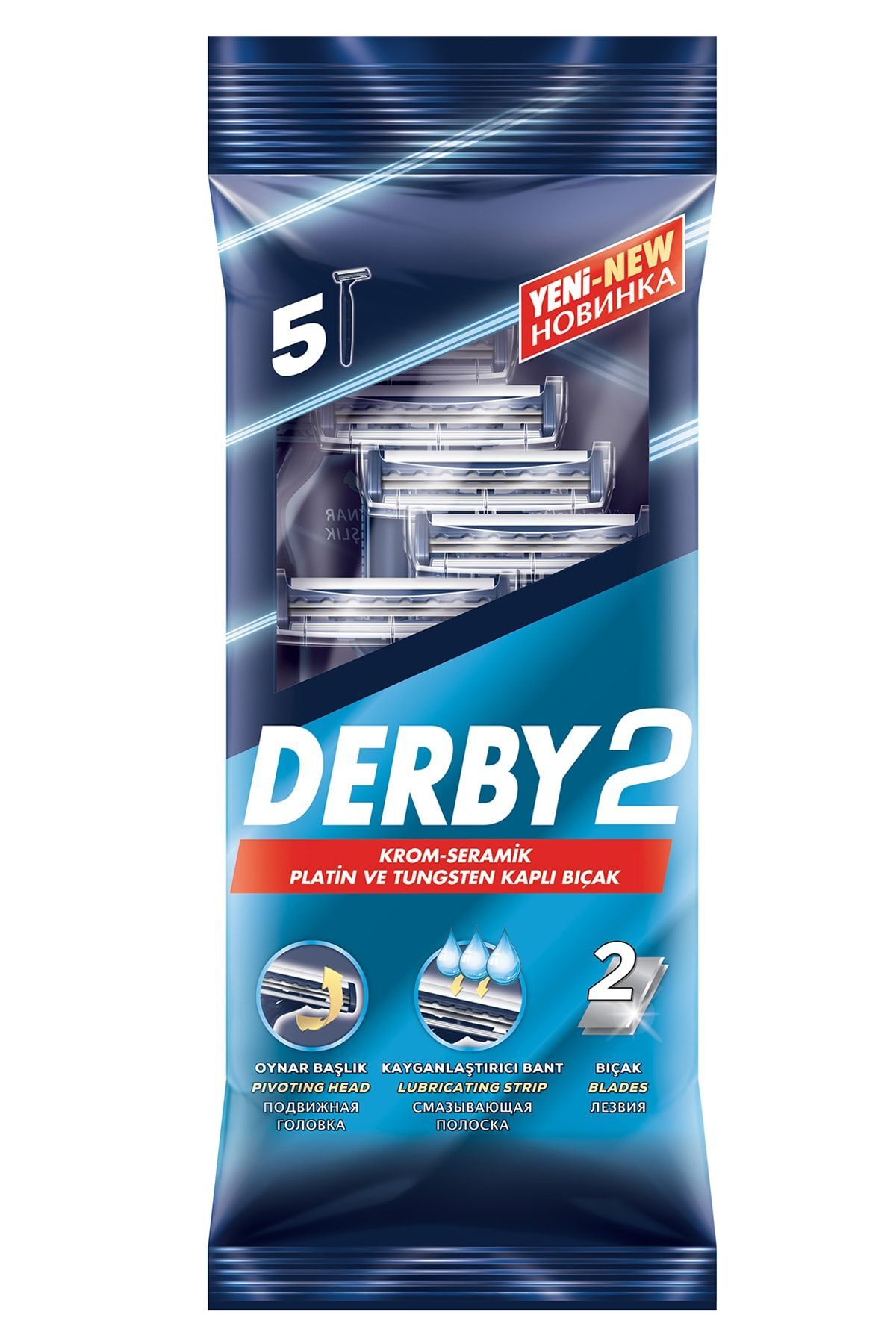 Poşet Derby Samurai 5'li Kulan-At 2 Bıçak Tıraş Bıçağı