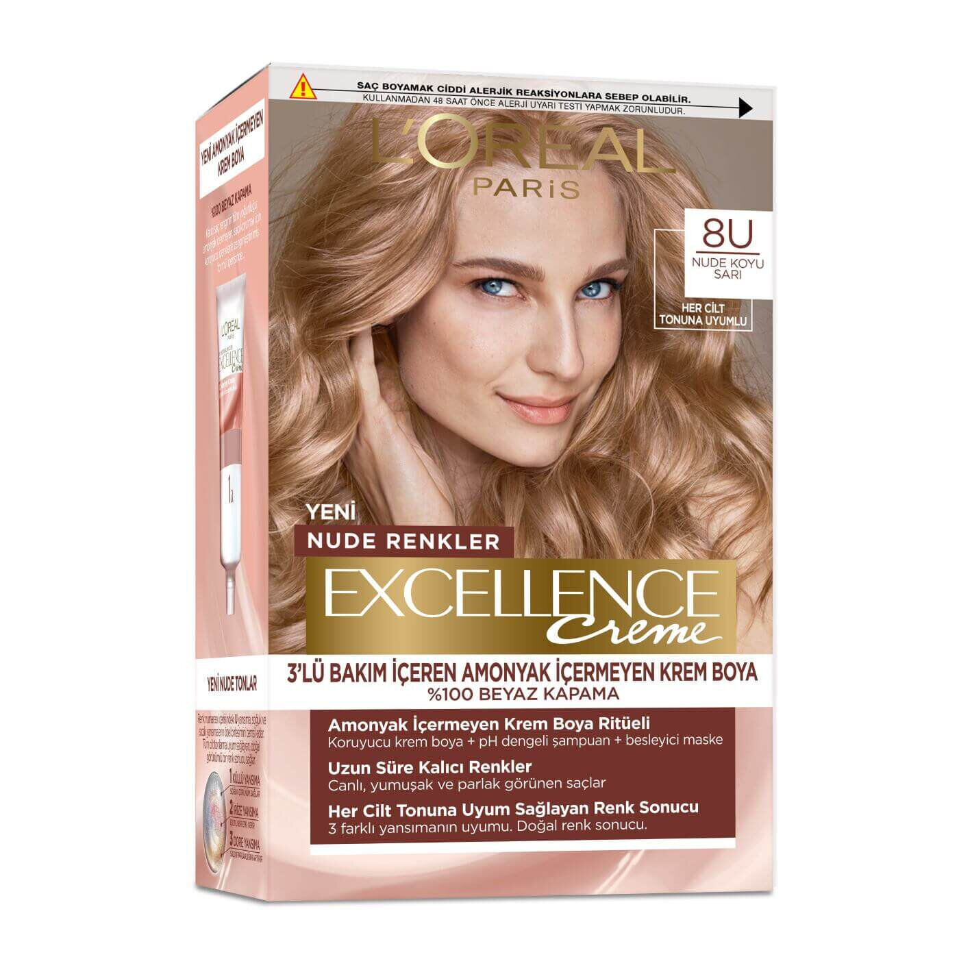 Loreal Paris Excellence Creme 8U Koyu Sarı
