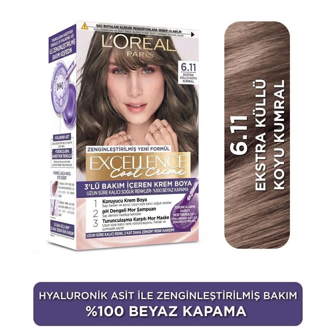 Loreal Paris Excellence Creme 6.11 Ekstra Küllü Koyu Kumral