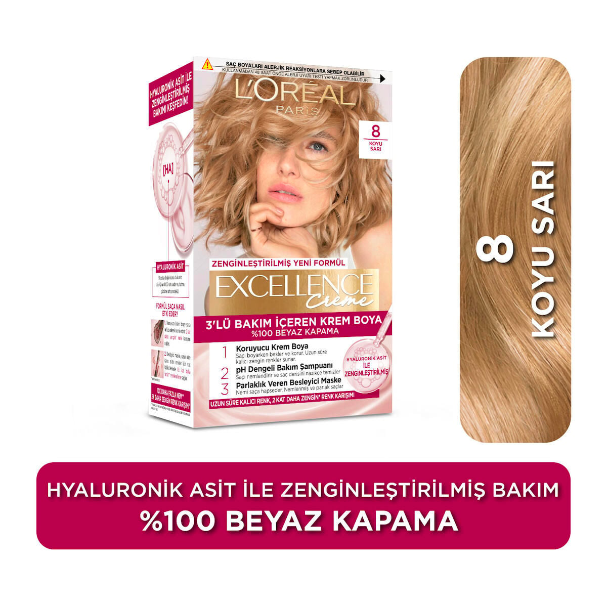 Loreal Paris Excellence Creme 8 Koyu Sarı