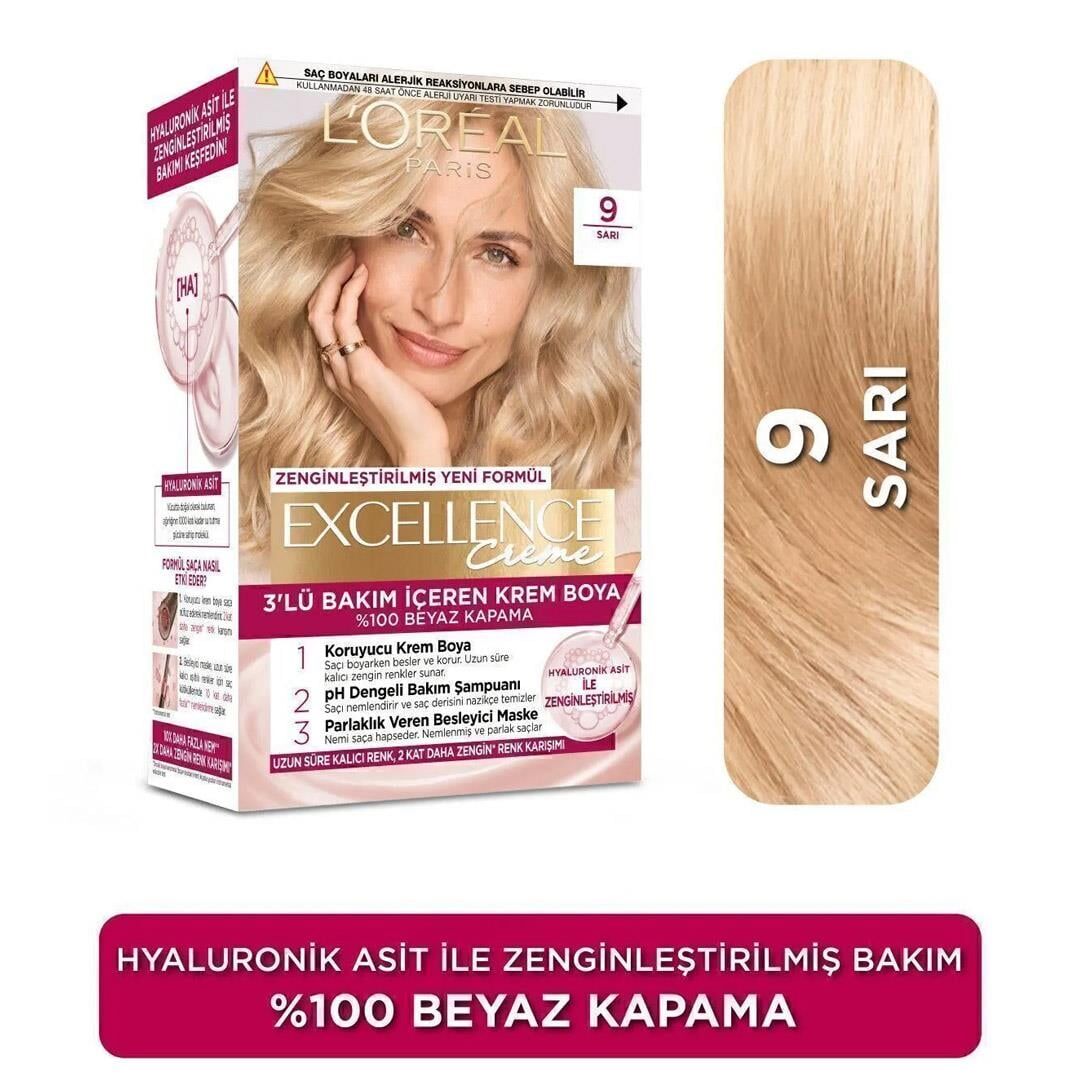 Loreal Paris Excellence Creme 9 Sarı Saç Boyası