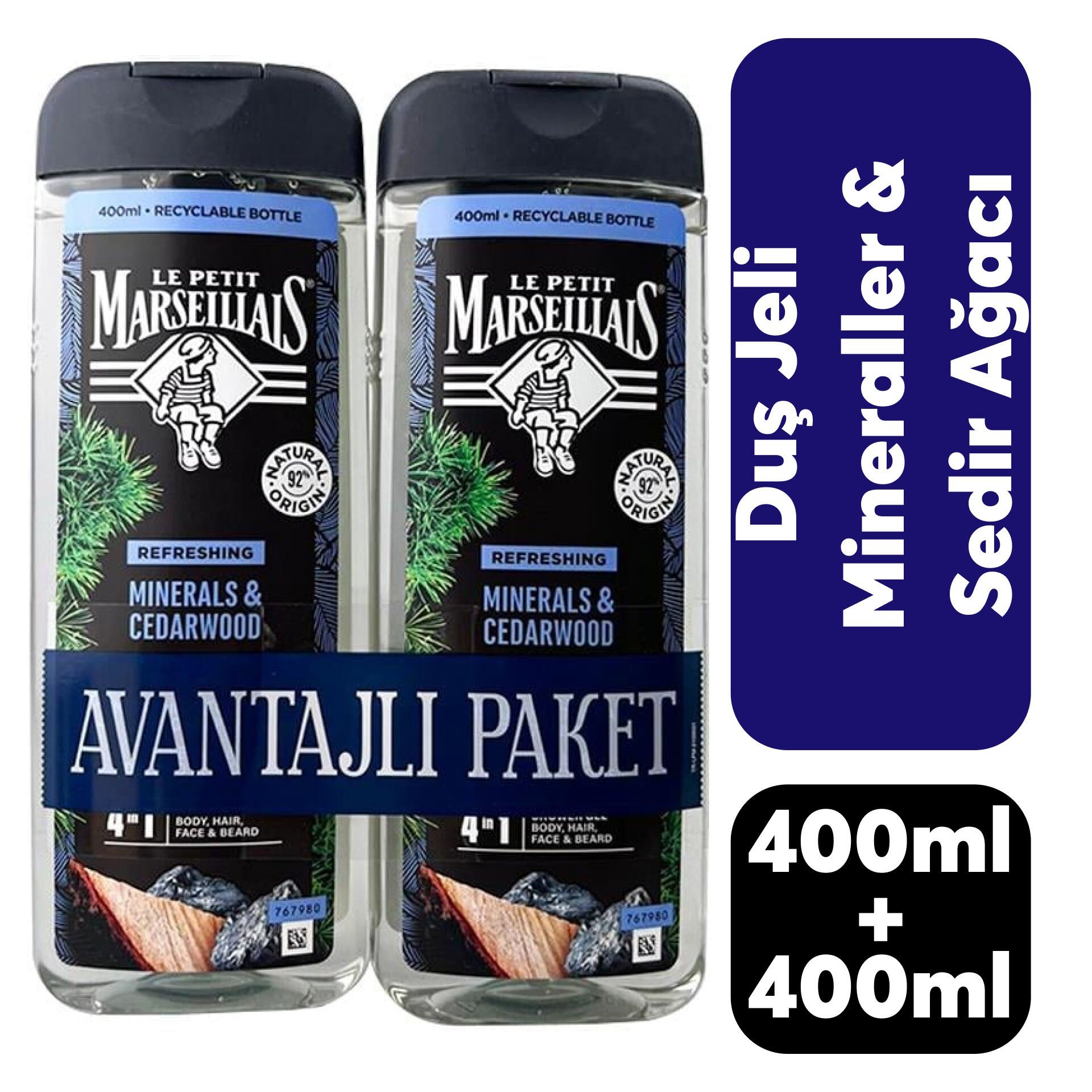 Duş Jeli Le Petit Marseillais 400 ml Sedir 2'li