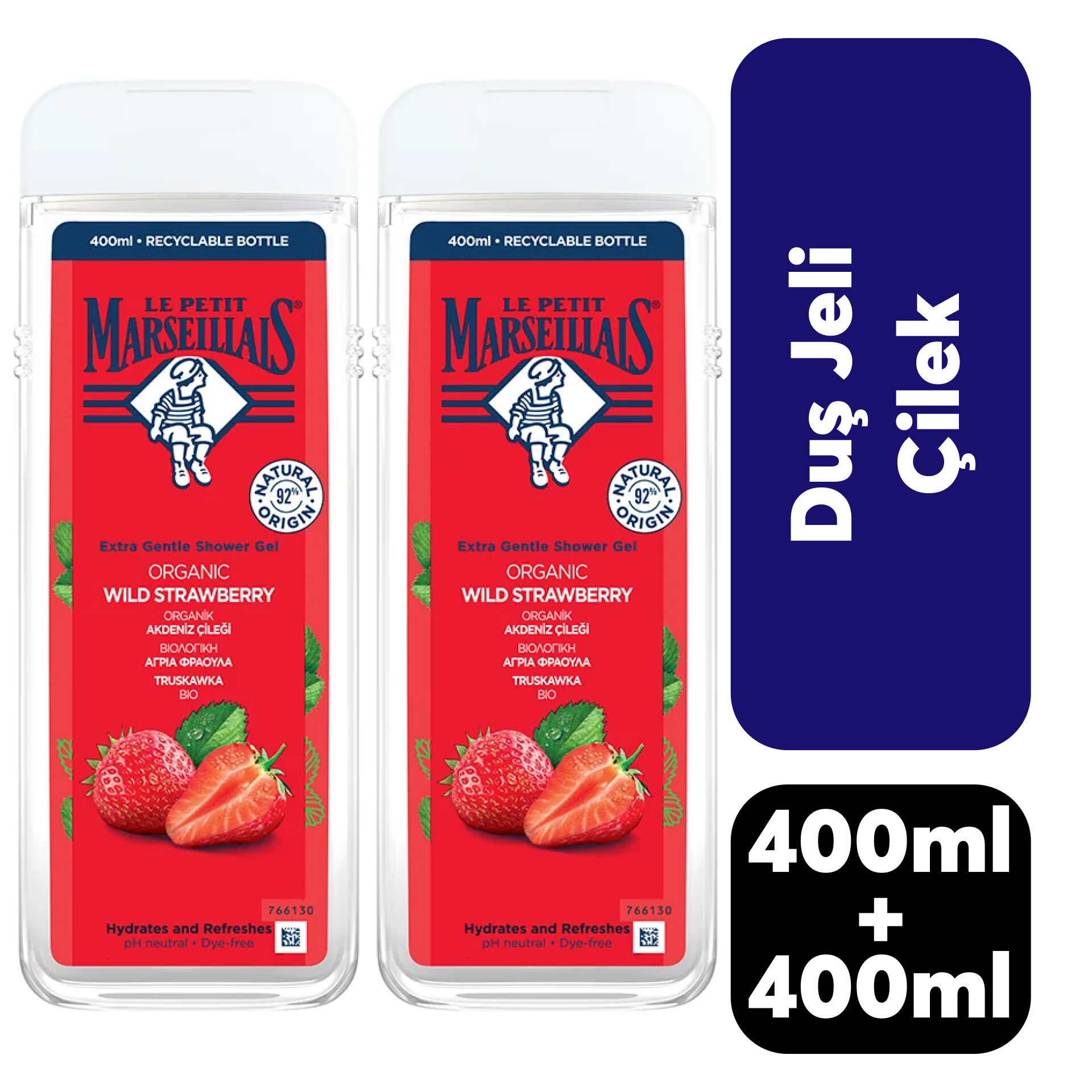 Duş Jeli Le Petit Marseillais 400 Ml Çilek 2'li