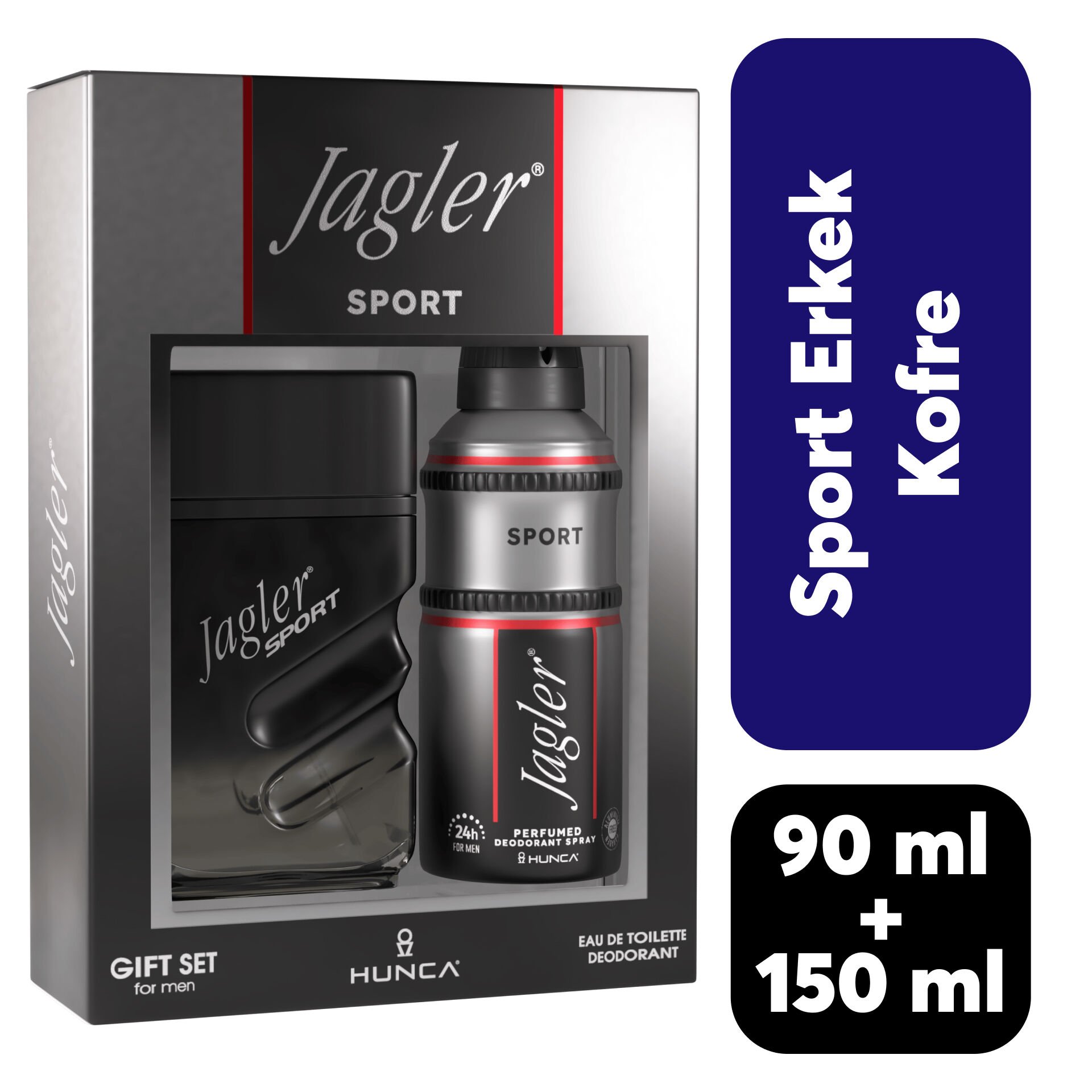 Kofre Erkek Jagler Parfüm 90 ml + Deodorant 150 ml Sport