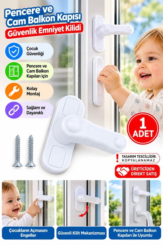 Pimapen Cam Balkon Emniyet Kilidi
