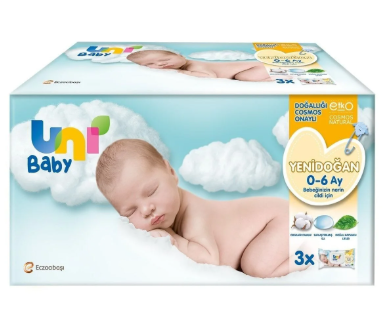 Uni Baby Islak Havlu Yeni Doğan 3x40lı