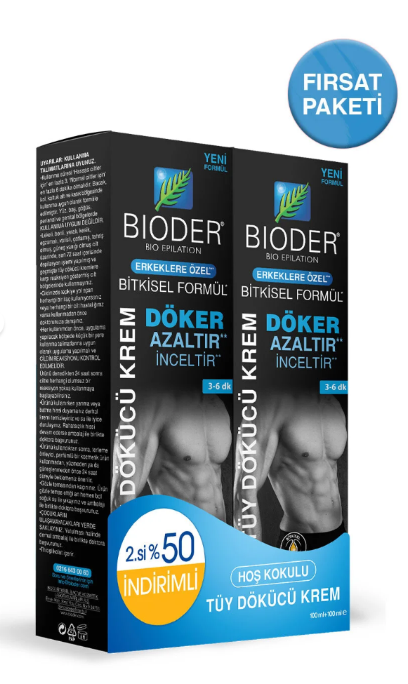 Bioder Tüy Dökücü Krem Erkek 2.Ürün %50