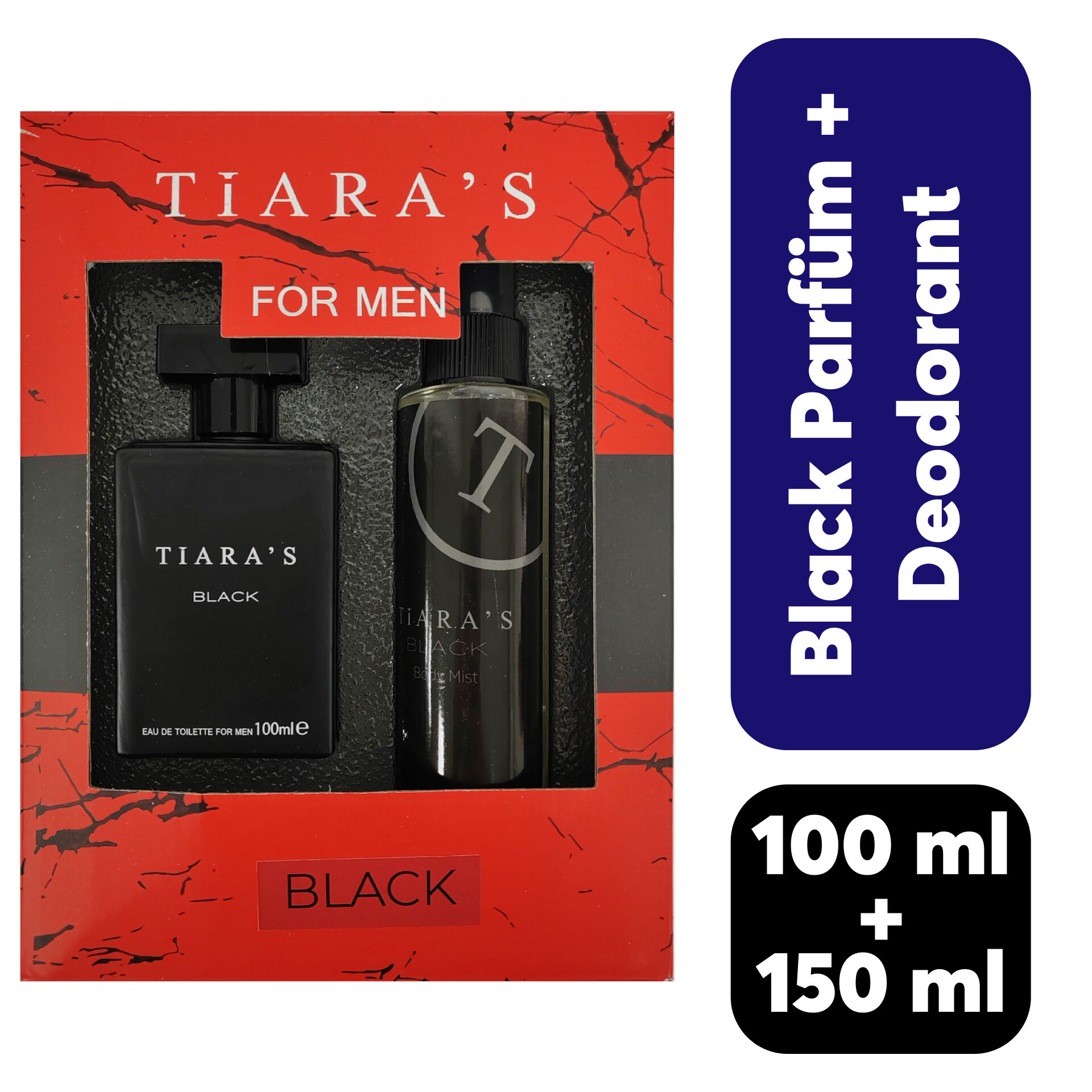 Kofre Erkek Tiaras 100 ml Black - 150 ml Body Mist