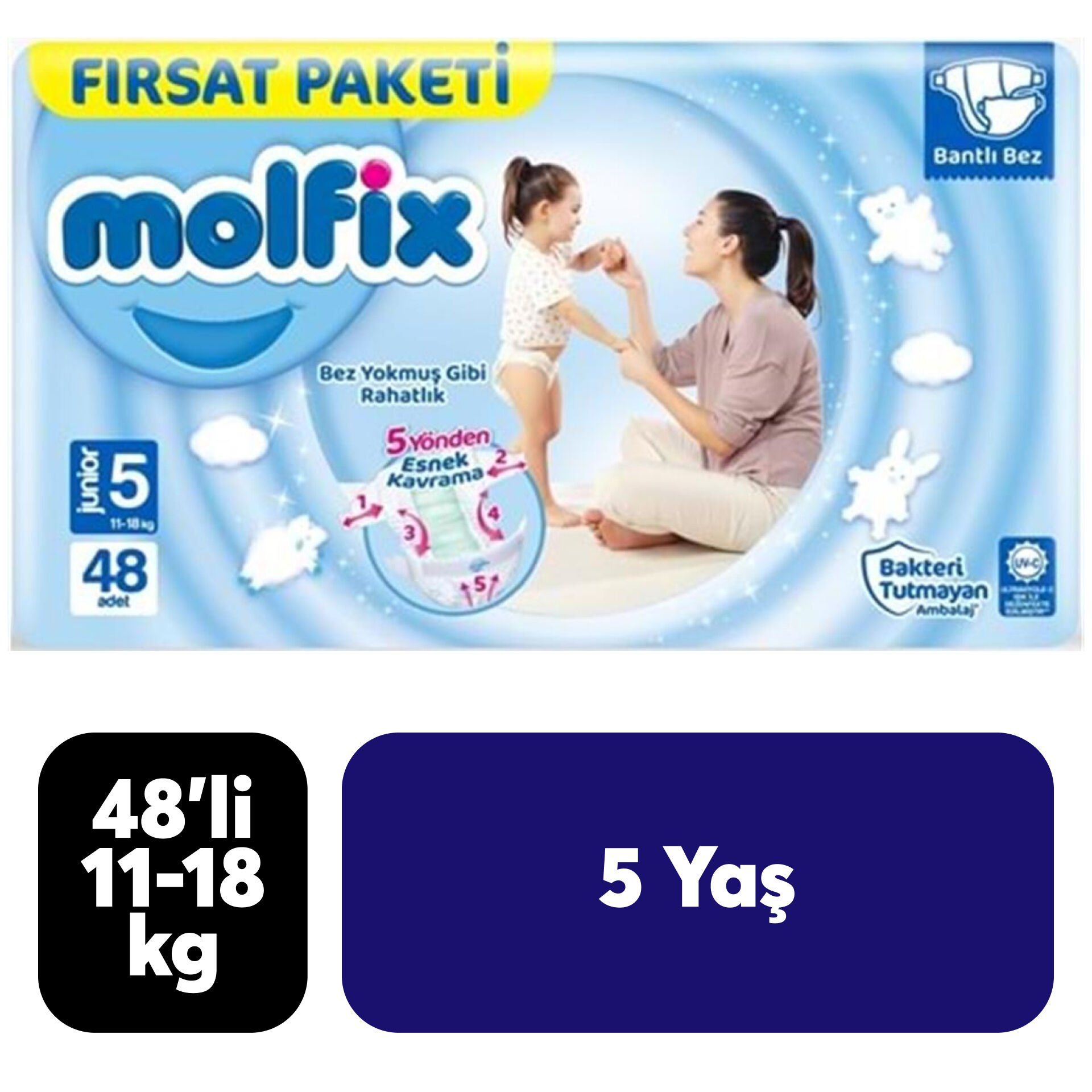 Bebek Bezi Molfix Fırsat No:5 11-18 Kg